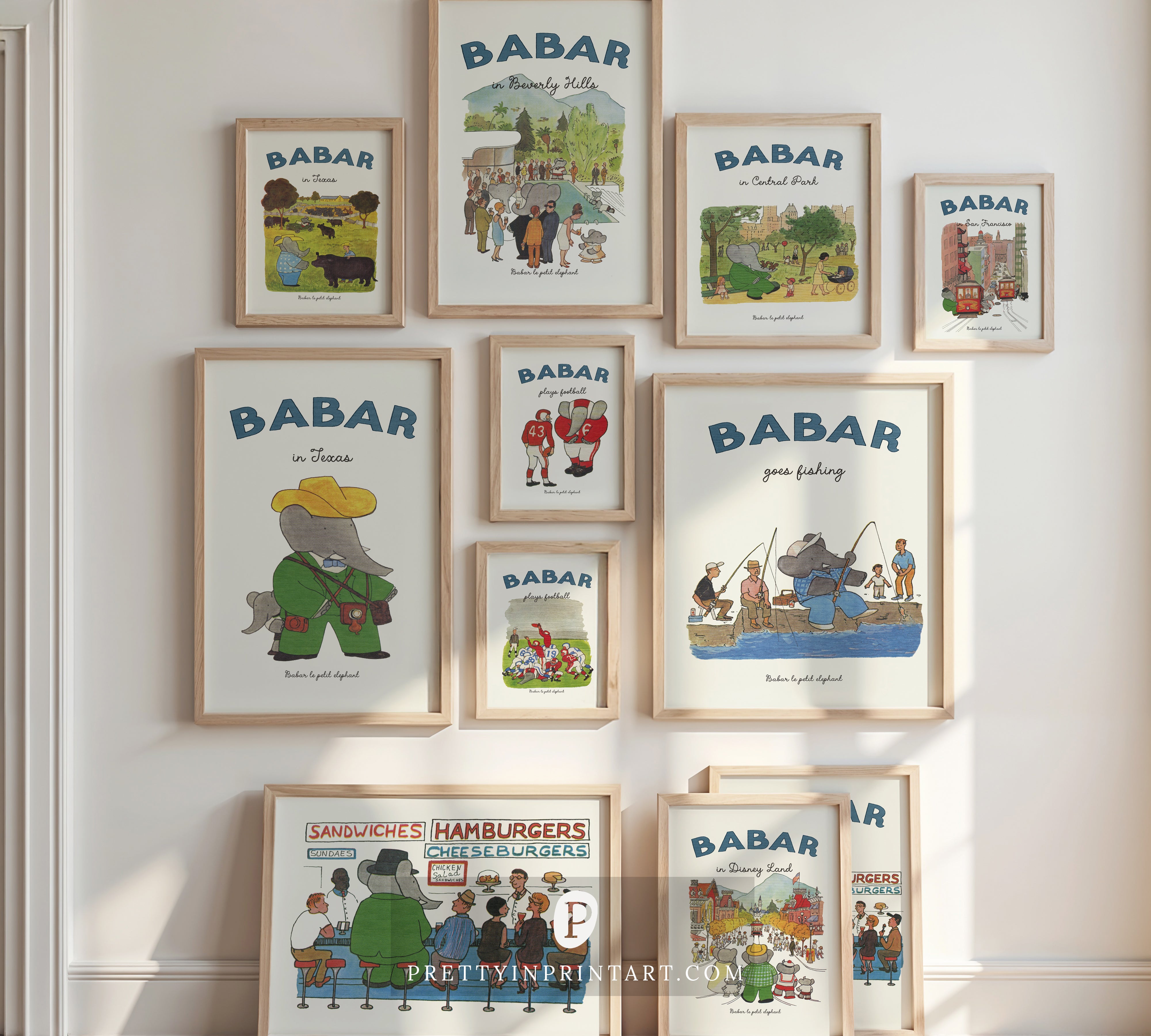 Babar Nursery Art Print - Texas 1 | Framed Print