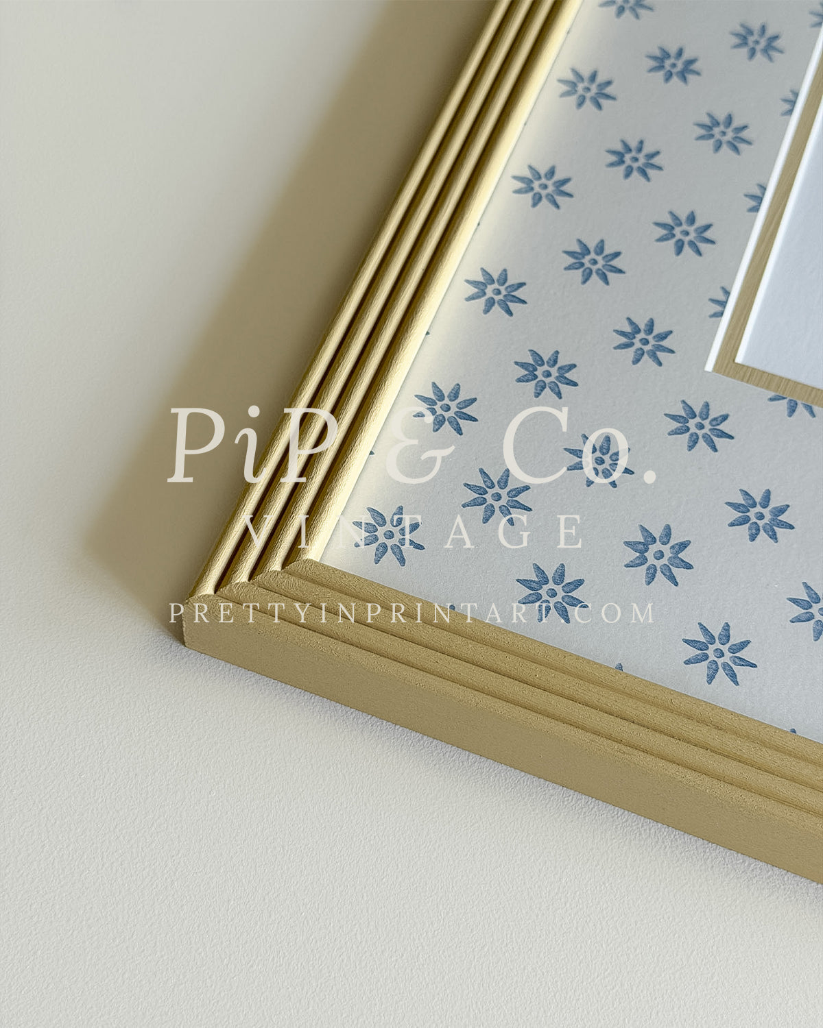 Yellow Hand Painted Frame | Wallpapered Mount (SW9+M18)