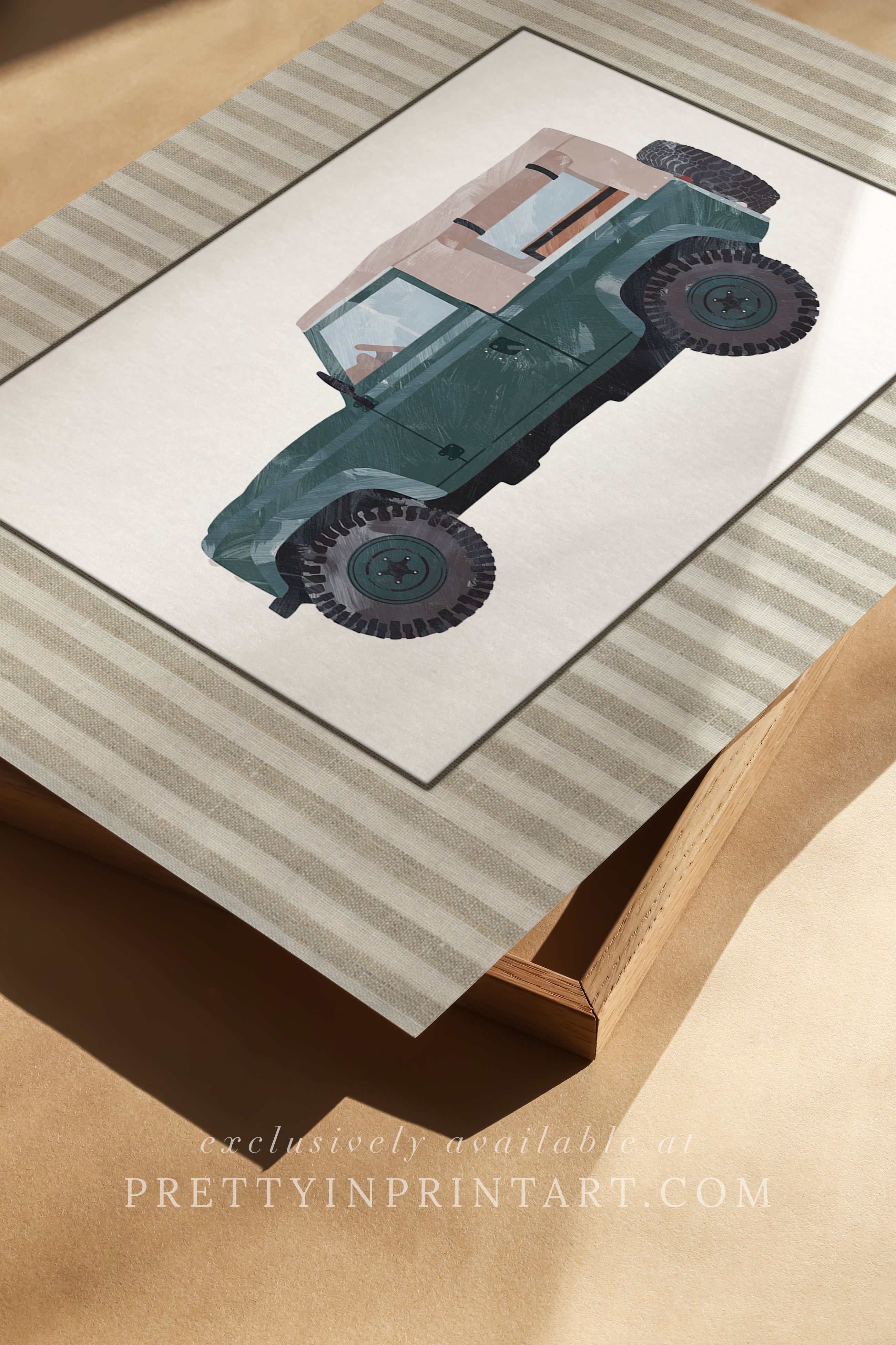 Land Rover Defender Art: Green | Unframed