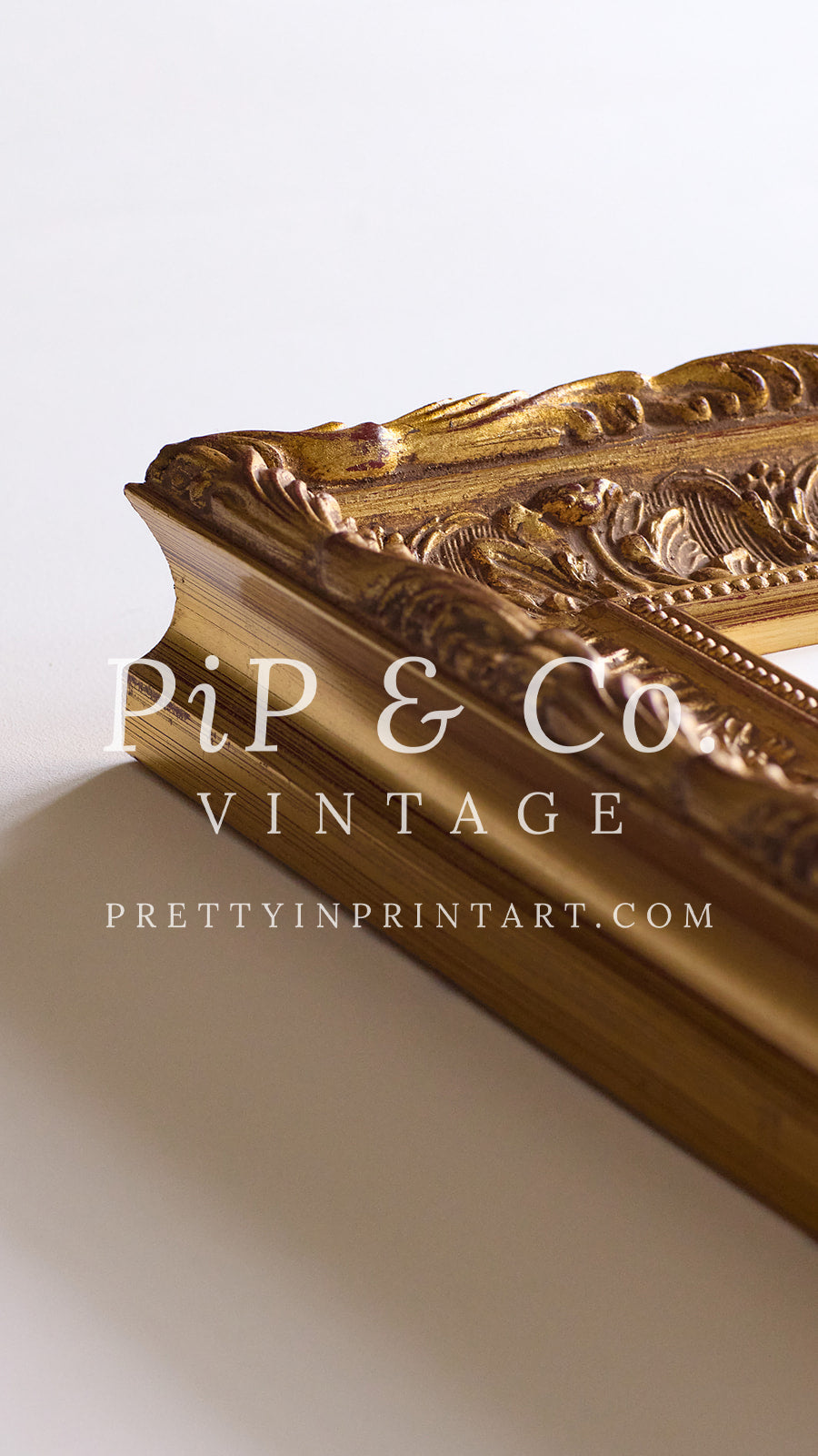 Gold ornate picture frame for traditional, vintage, and classic interiors