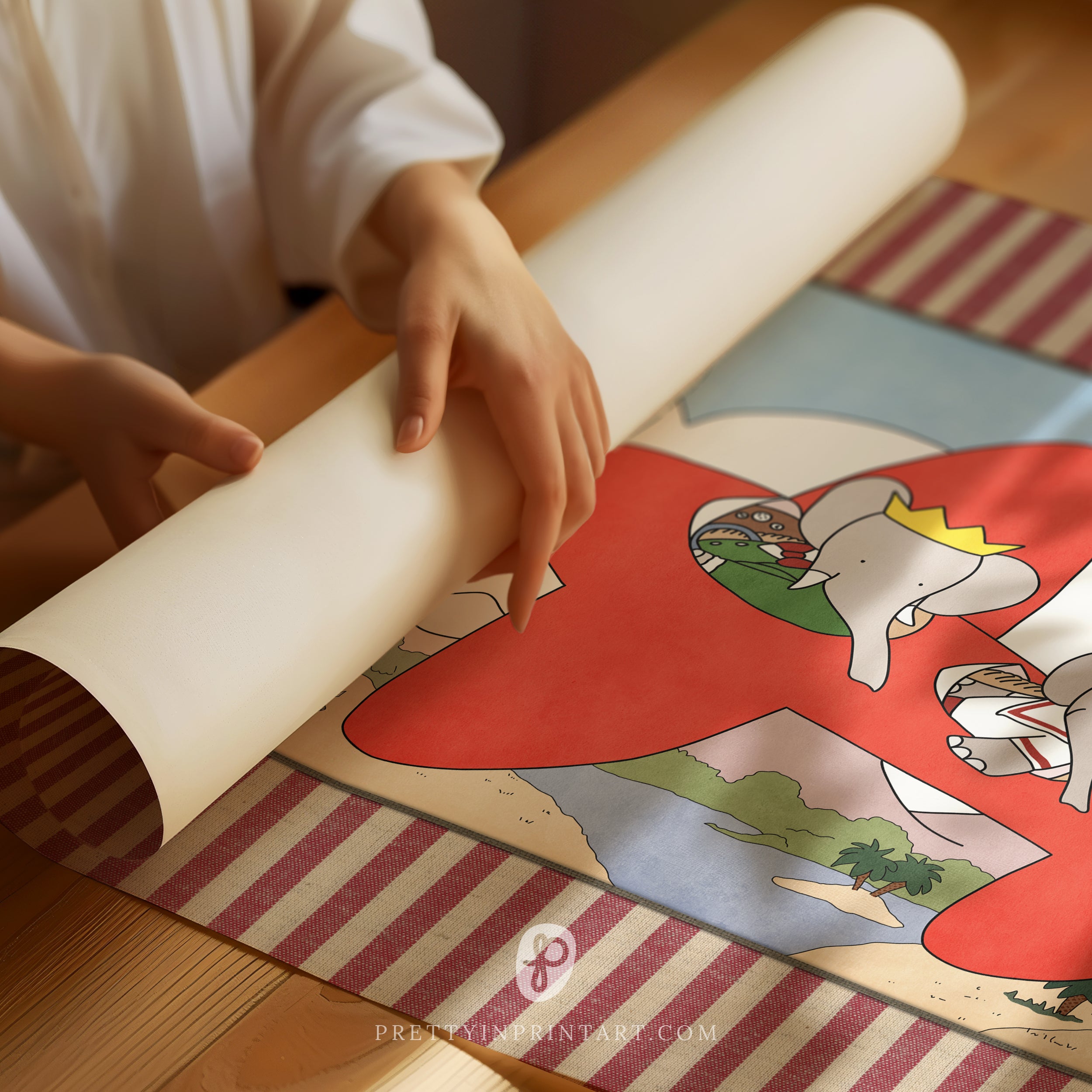 babar-nursery-art-print-elephant-red-plane-unframed-wall-decor