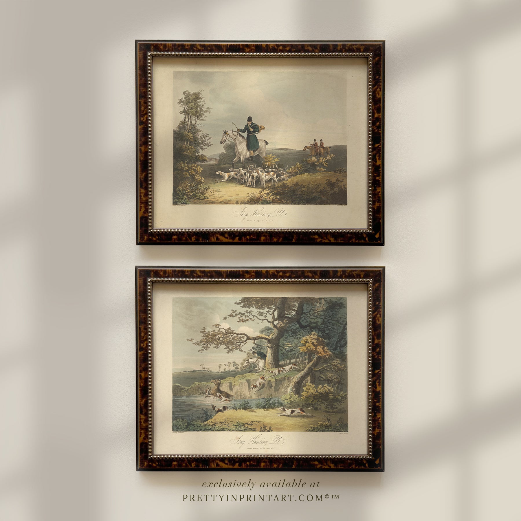 Antique Hunting Scene Art Print – Vintage Equestrian 002 | Unframed