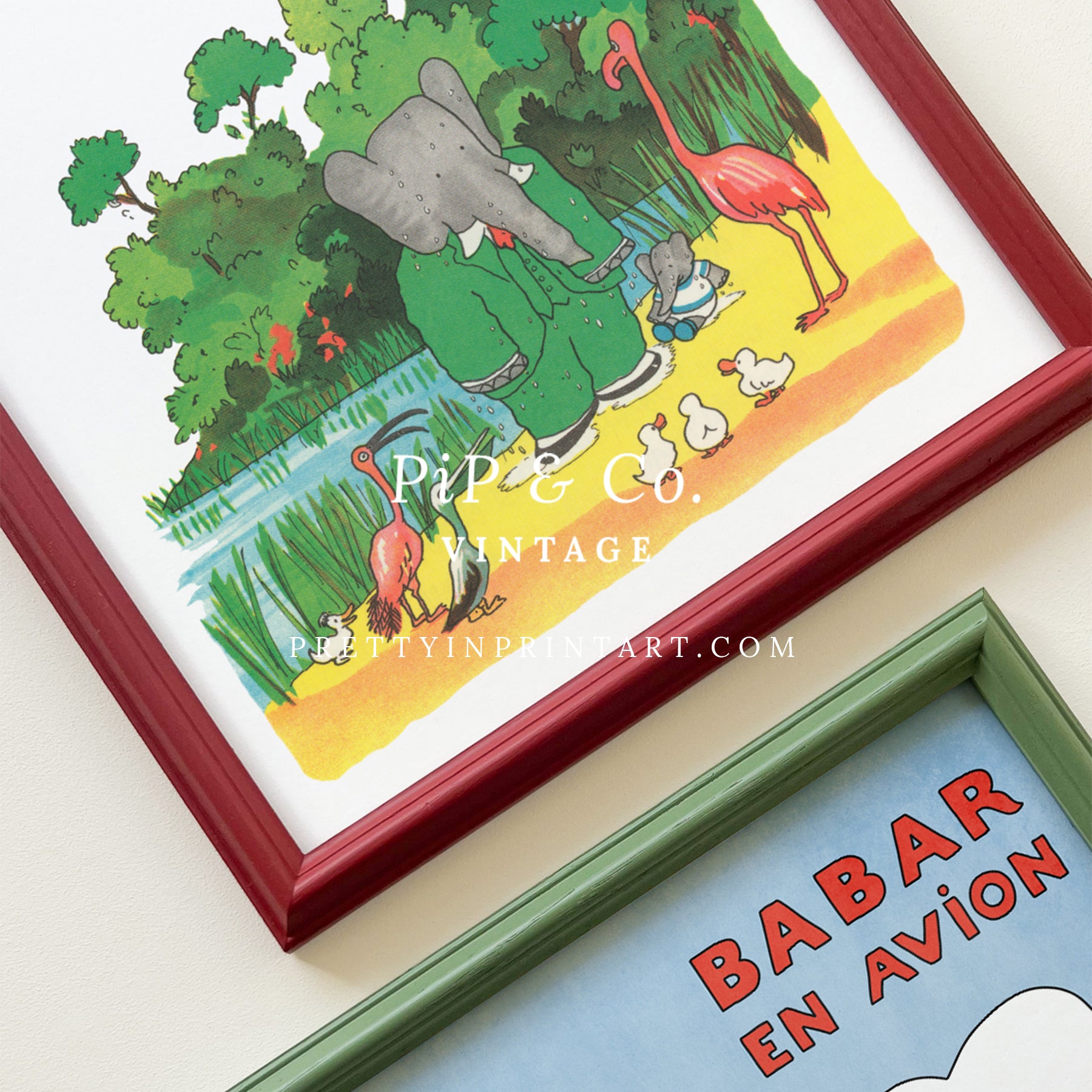 Babar Nursery Art - Babar the Elephant nursery wall art print, Vintage Babar nursery decor for baby’s room, Classic Babar prints for children’s bedrooms