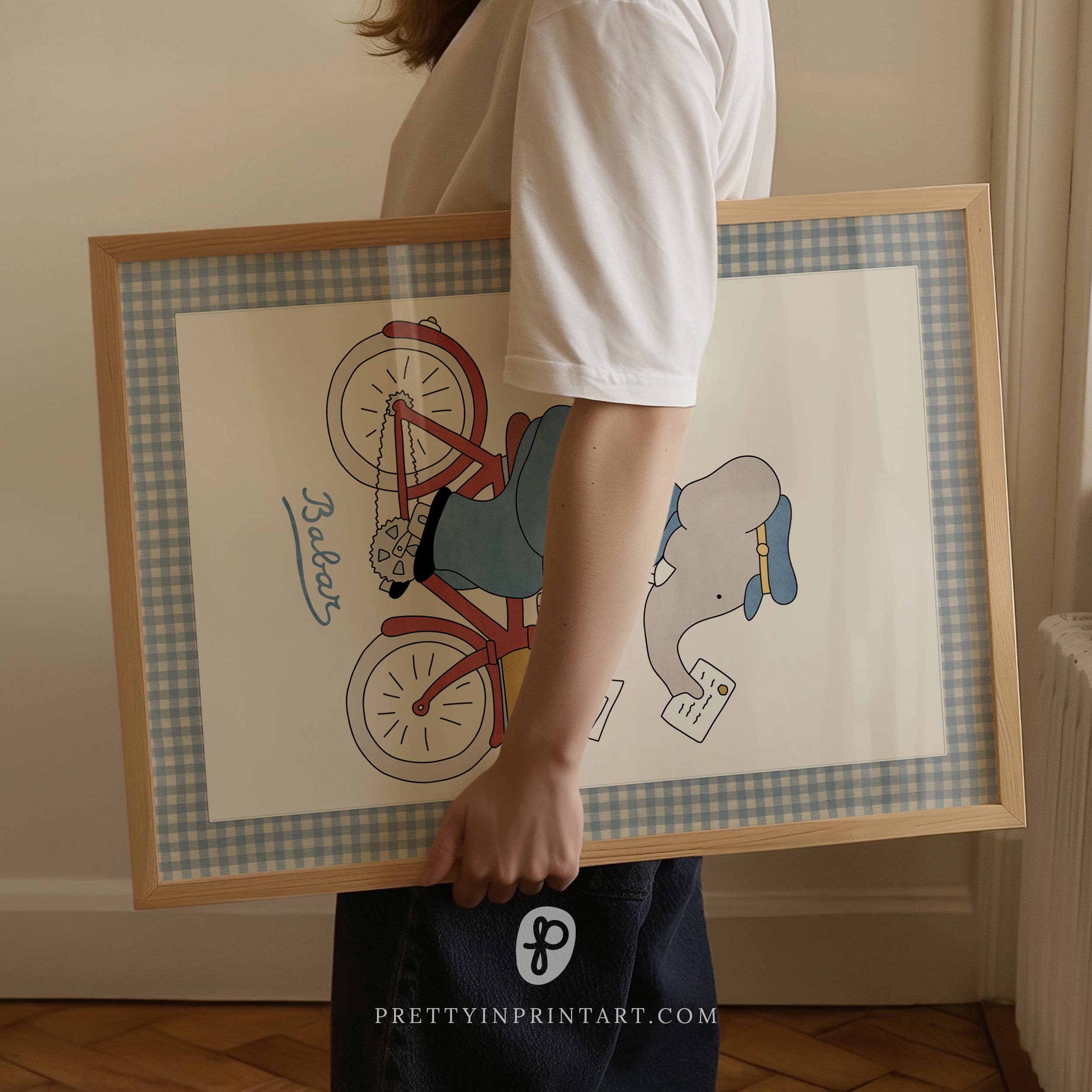 Babar Nursery Art - Babar the Elephant nursery wall art print, Vintage Babar nursery decor for baby’s room, Classic Babar prints for children’s bedrooms