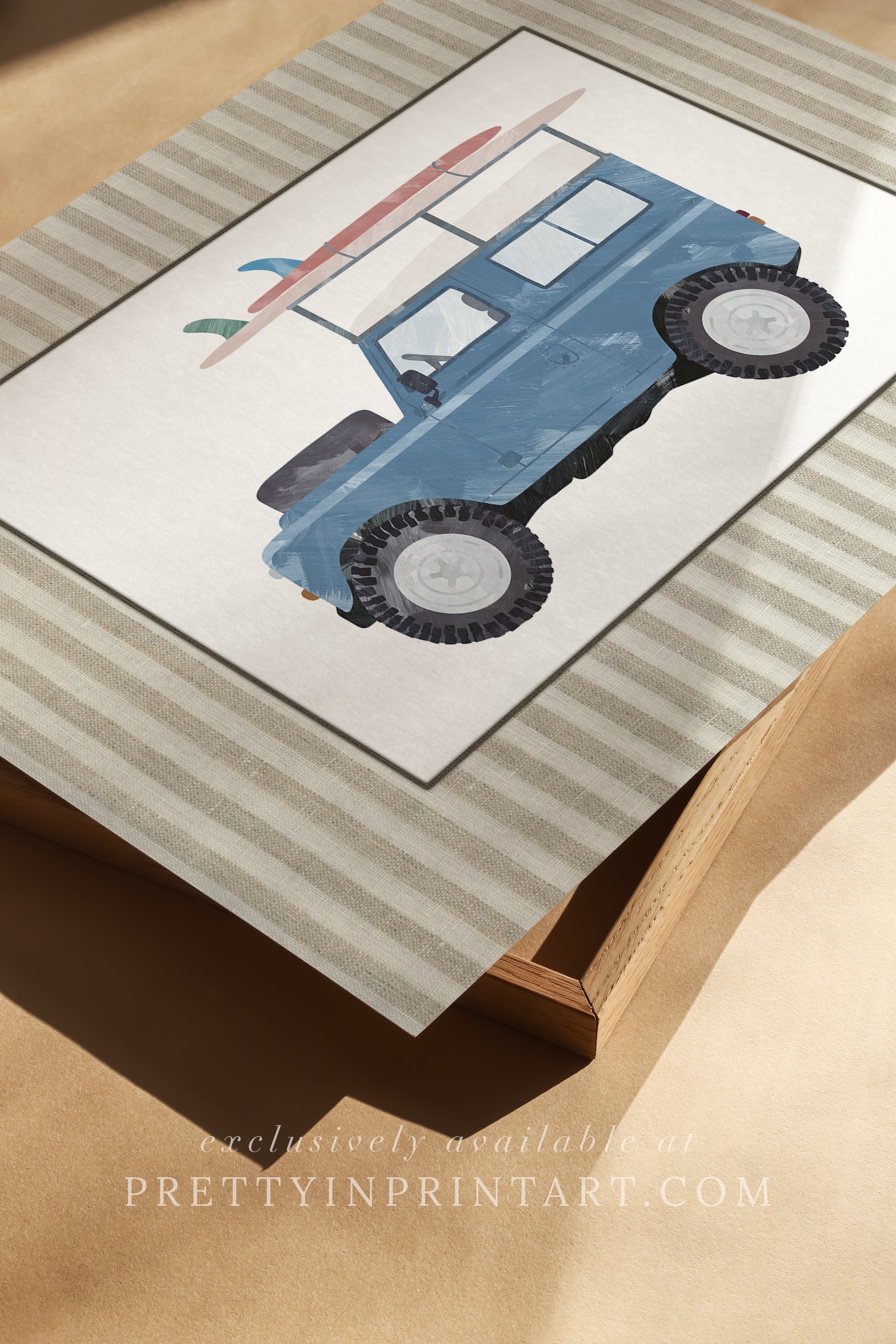 Land Rover Defender Art: Blue Surf | Unframed