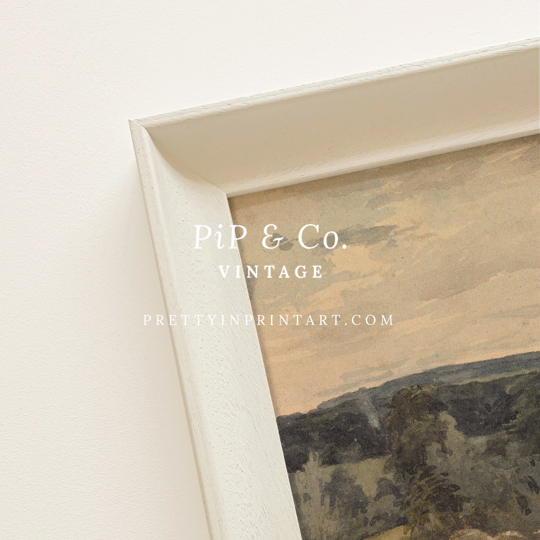 Vintage Landscapes 00520 + 521 | Framed (Hollyhock Little Greene 00304)