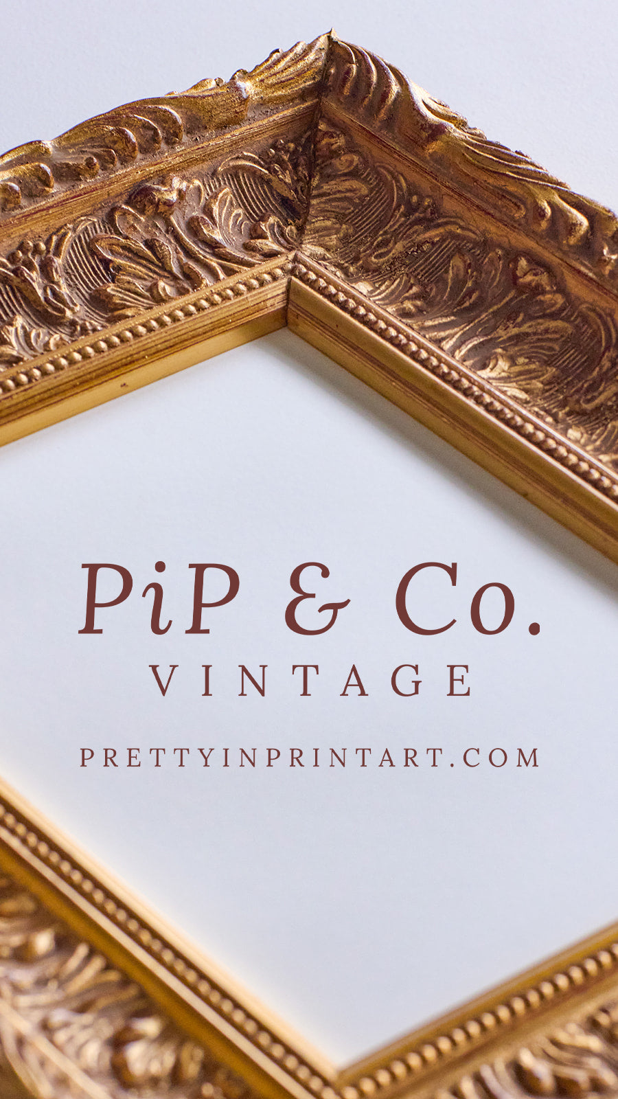 Gold ornate picture frame for traditional, vintage, and classic interiors