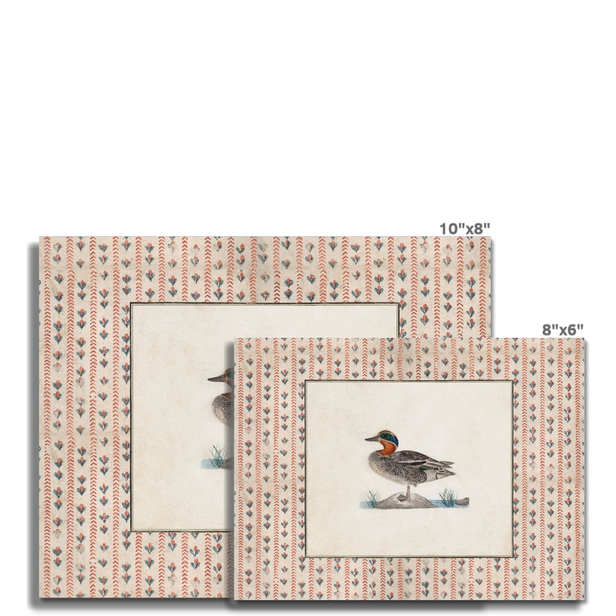 Vintage-style art prints featuring ducks, geese, swans, framed in classic gold or wood frames, perfect for traditional or country-themed vintage nursery, or any room in the home.