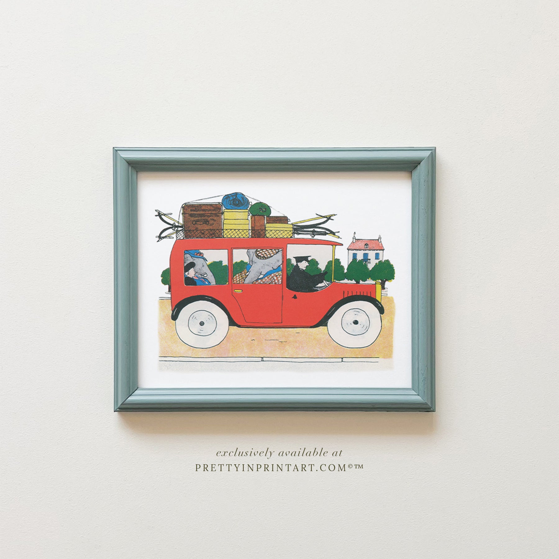 Babar Nursery Art - Babar the Elephant nursery wall art print, Vintage Babar nursery decor for baby’s room, Classic Babar prints for children’s bedrooms