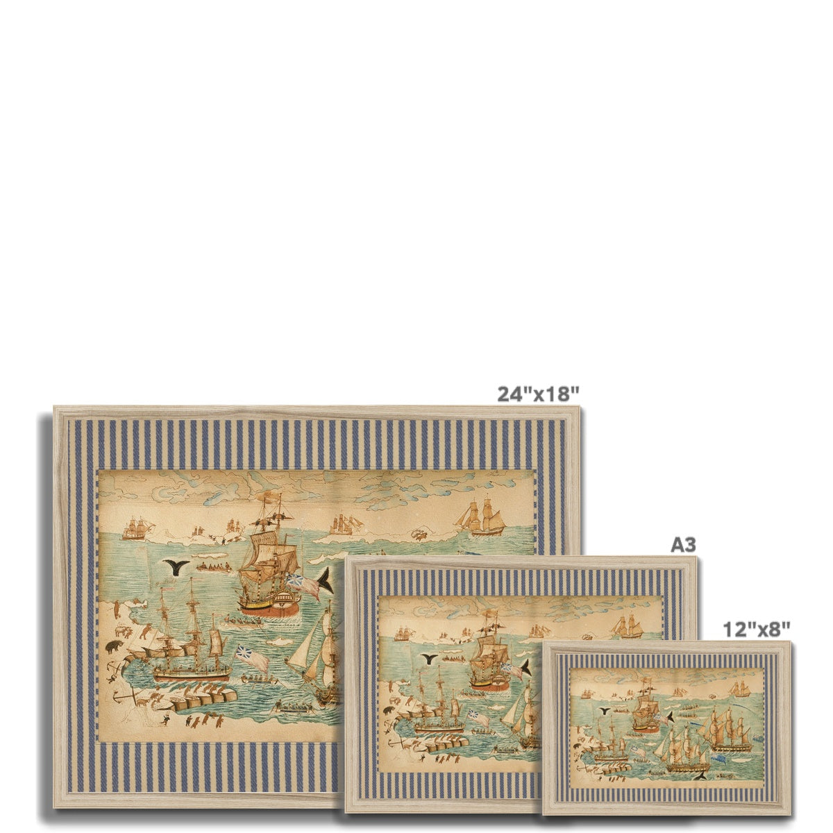 Vintage Ships at Sea Art | Framed Print