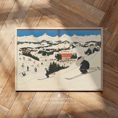 Babar Skiing Art Print | Framed Print
