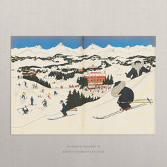 Babar Skiing Art Print | Unframed