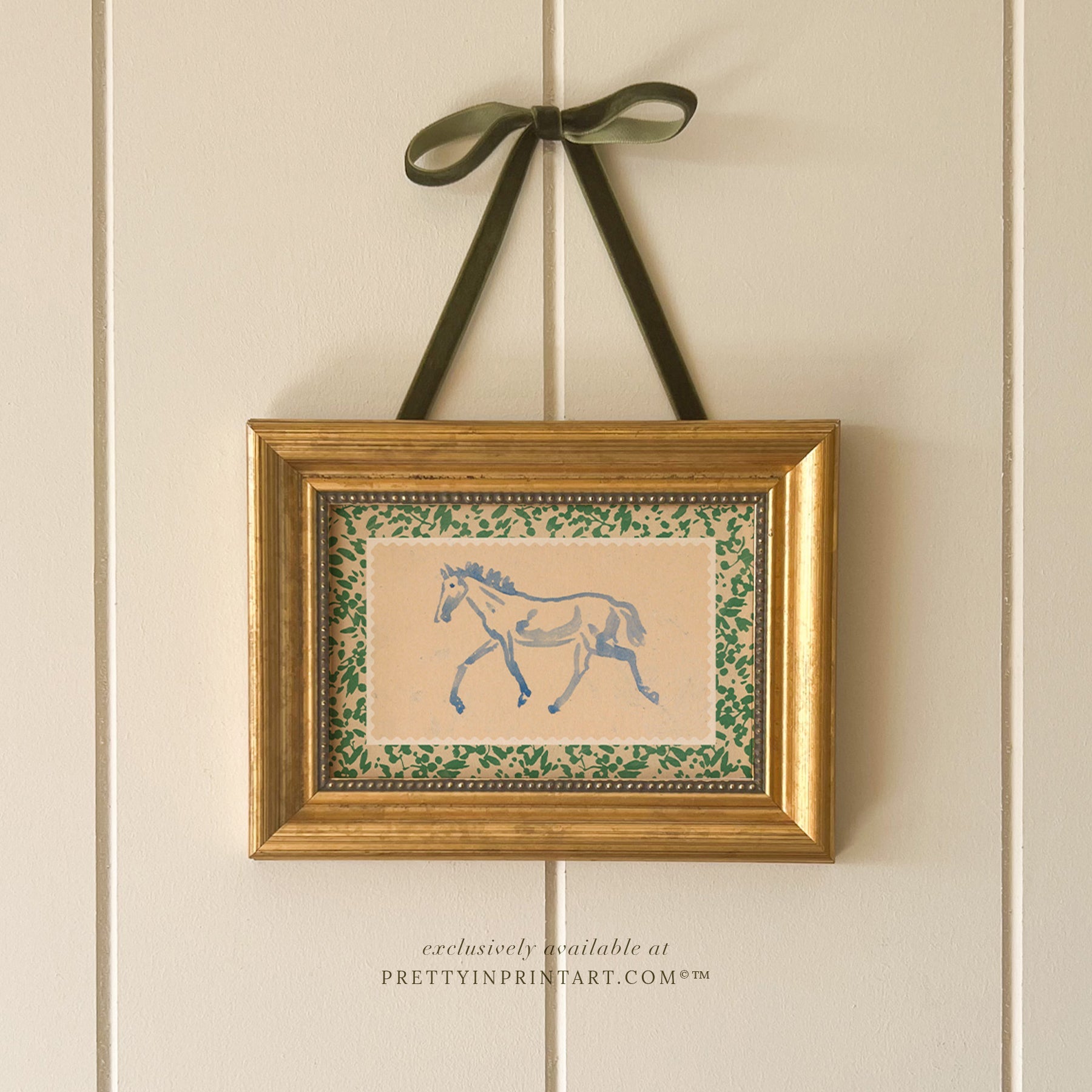 Framed Horse Nursery Art | Gold Frame (GLD-46000)