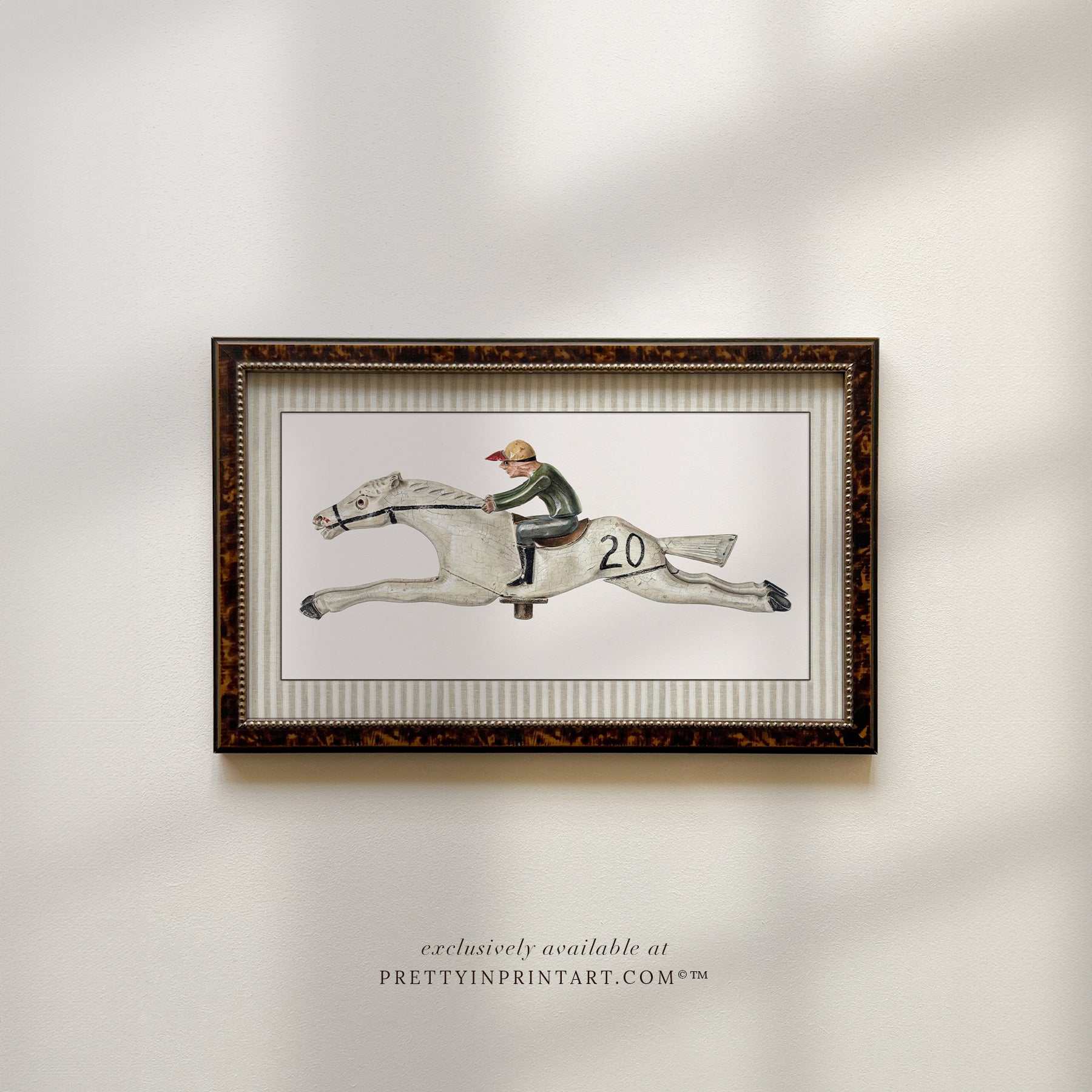 Vintage horse nursery art in classic picture frame Equestrian nursery prints Horse wall art for nursery Antique horse prints for nursery Vintage equestrian nursery decor Pony nursery art print Traditional horse nursery artwork Storybook horse illustration