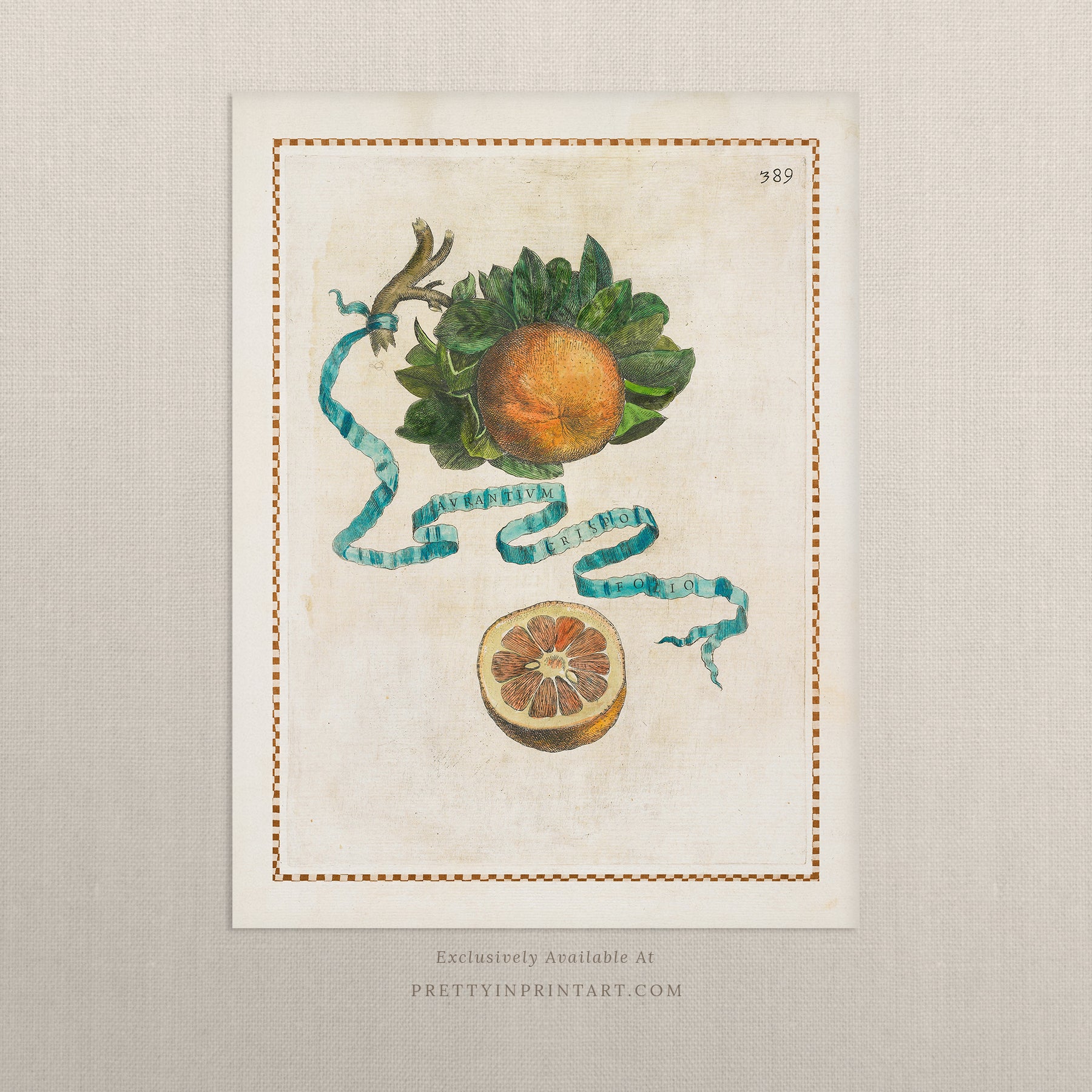 Unframed Vintage Fruit Art Print – Botanical Kitchen Wall Décor Unframed vintage fruit print for kitchen or dining room – lemons, limes, and oranges in botanical style. Ideal for classic or farmhouse décor.