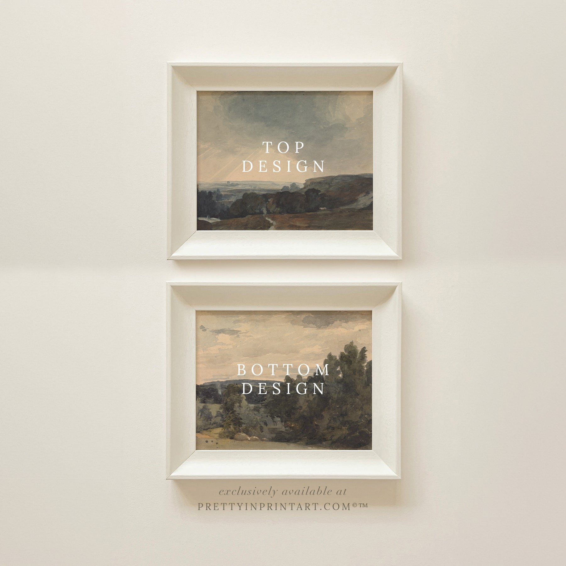 Vintage Landscapes 00520 + 521 | Framed (Hollyhock Little Greene 00304)