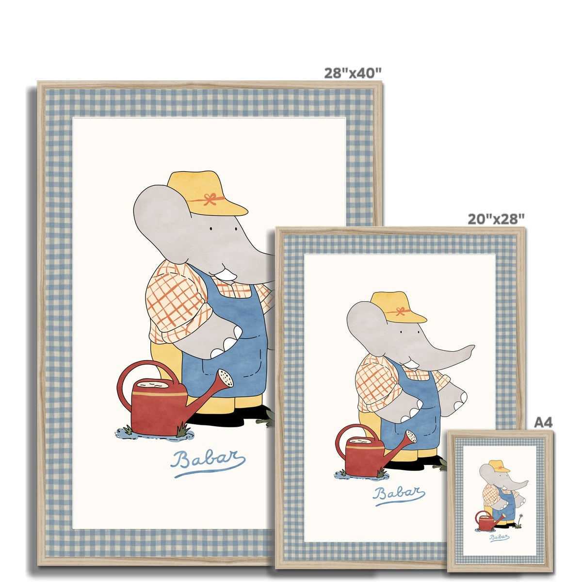 Babar Nursery Art - Babar the Elephant nursery wall art print, Vintage Babar nursery decor for baby’s room, Classic Babar prints for children’s bedrooms