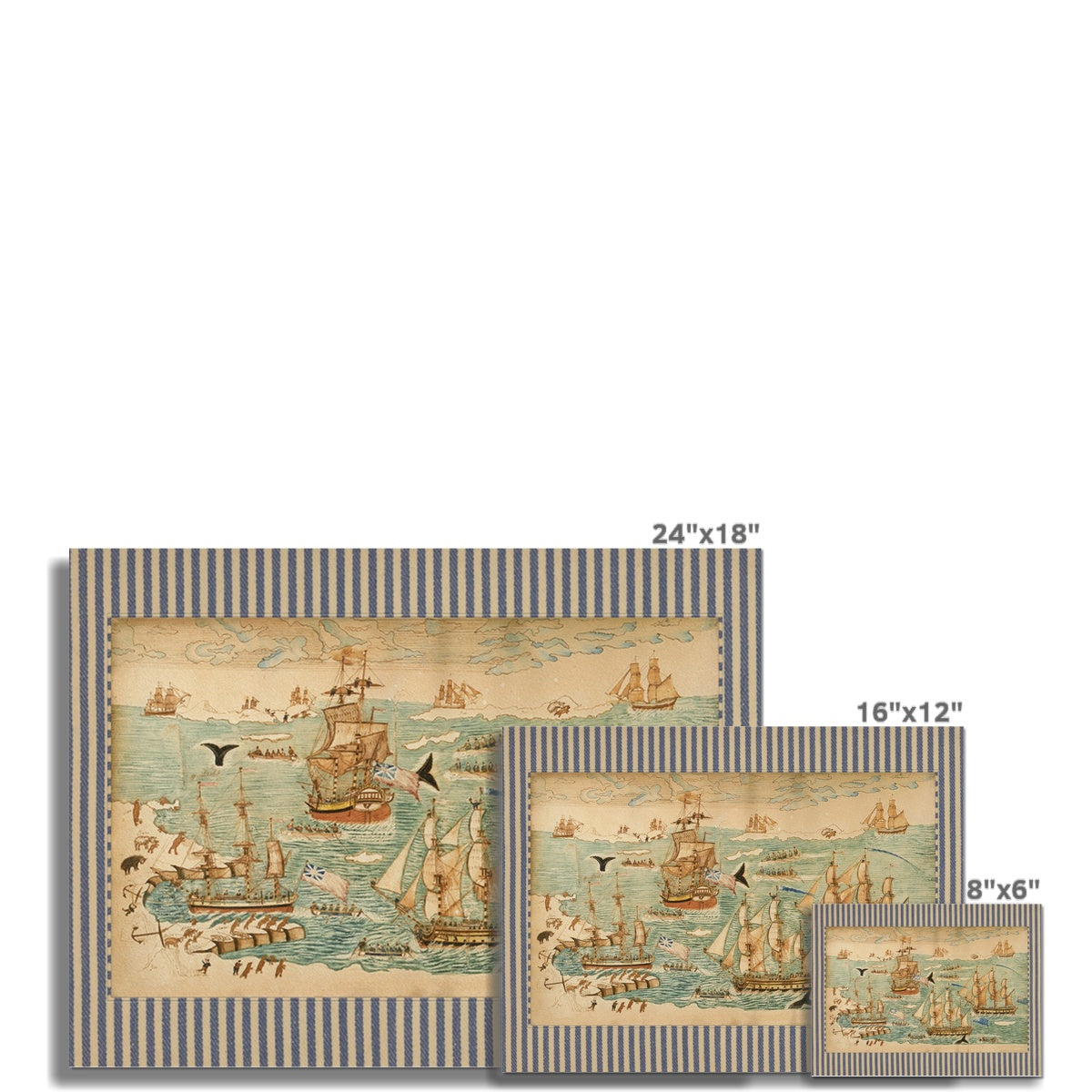 Vintage Ships at Sea Art | Unframed