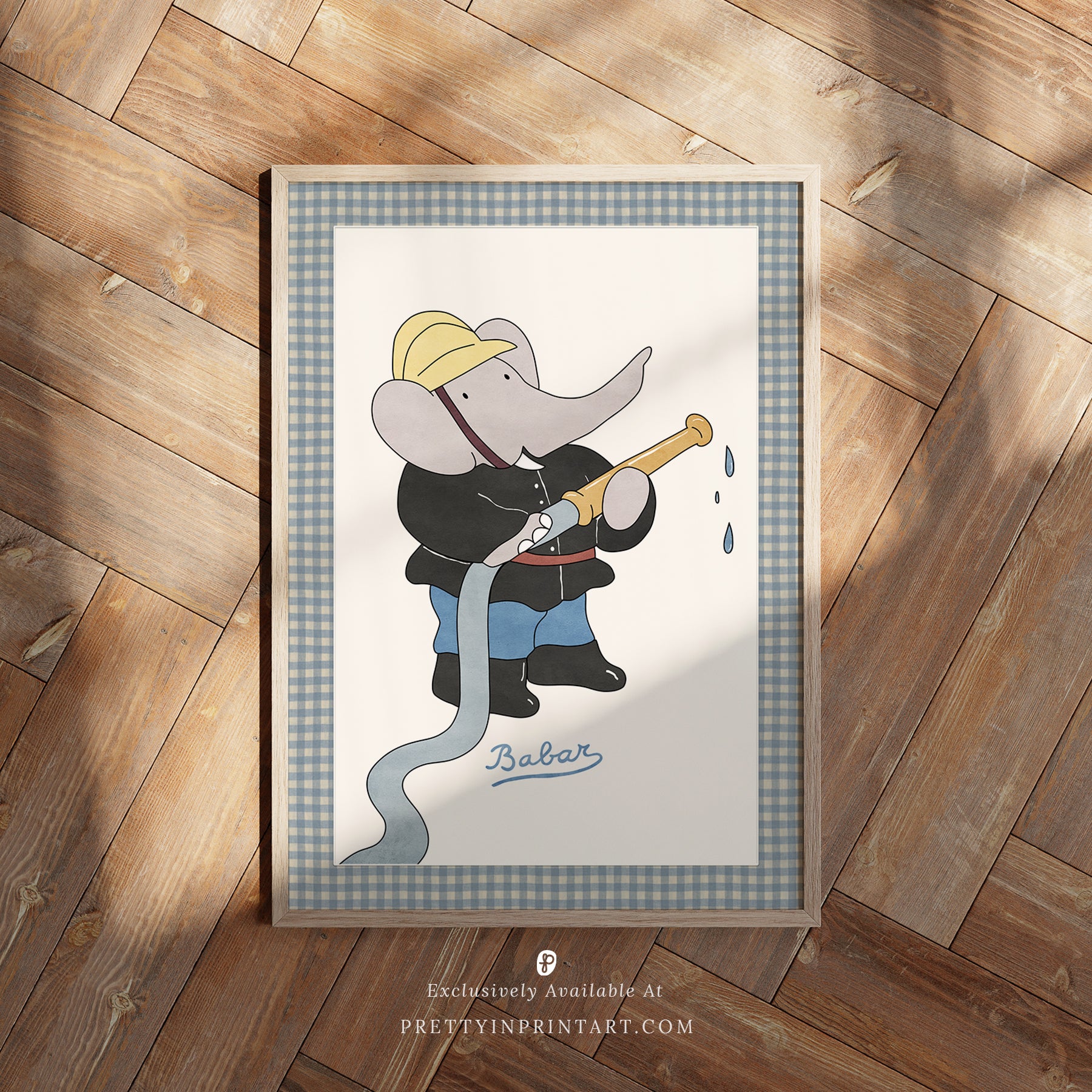 Babar Nursery Art - Babar the Elephant nursery wall art print, Vintage Babar nursery decor for baby’s room, Classic Babar prints for children’s bedrooms