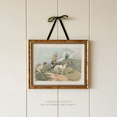 Vintage Hunting Dog Art Print 003 | Gold Frame (0160)