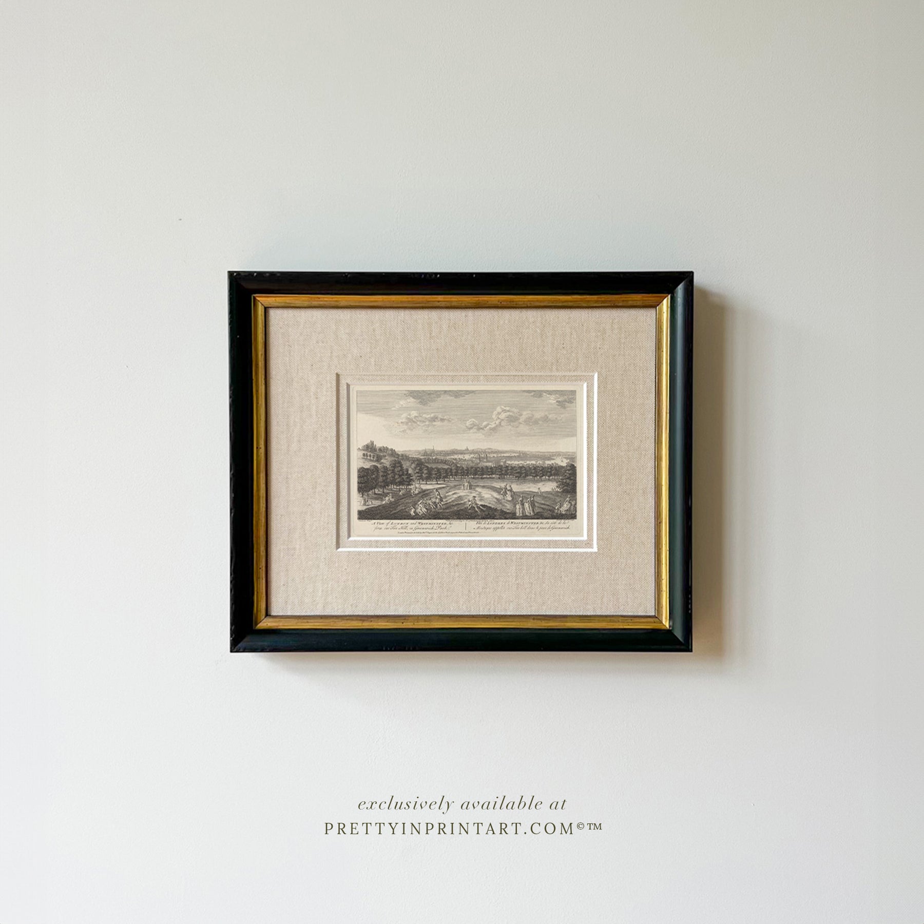 Framed Vintage Landscape Etching | Greenwich Park 2001
