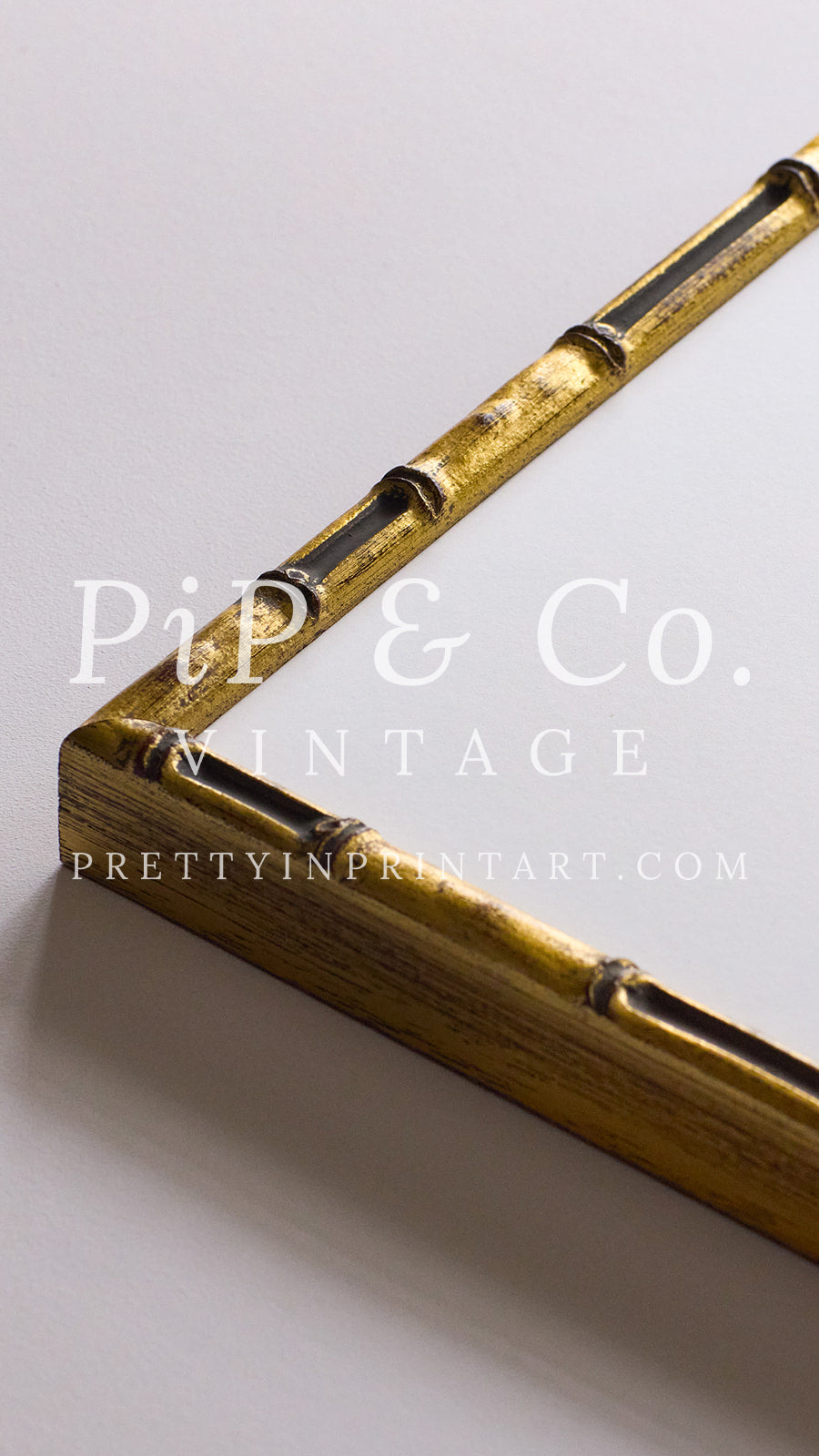 Vintage style gold bamboo picture frame