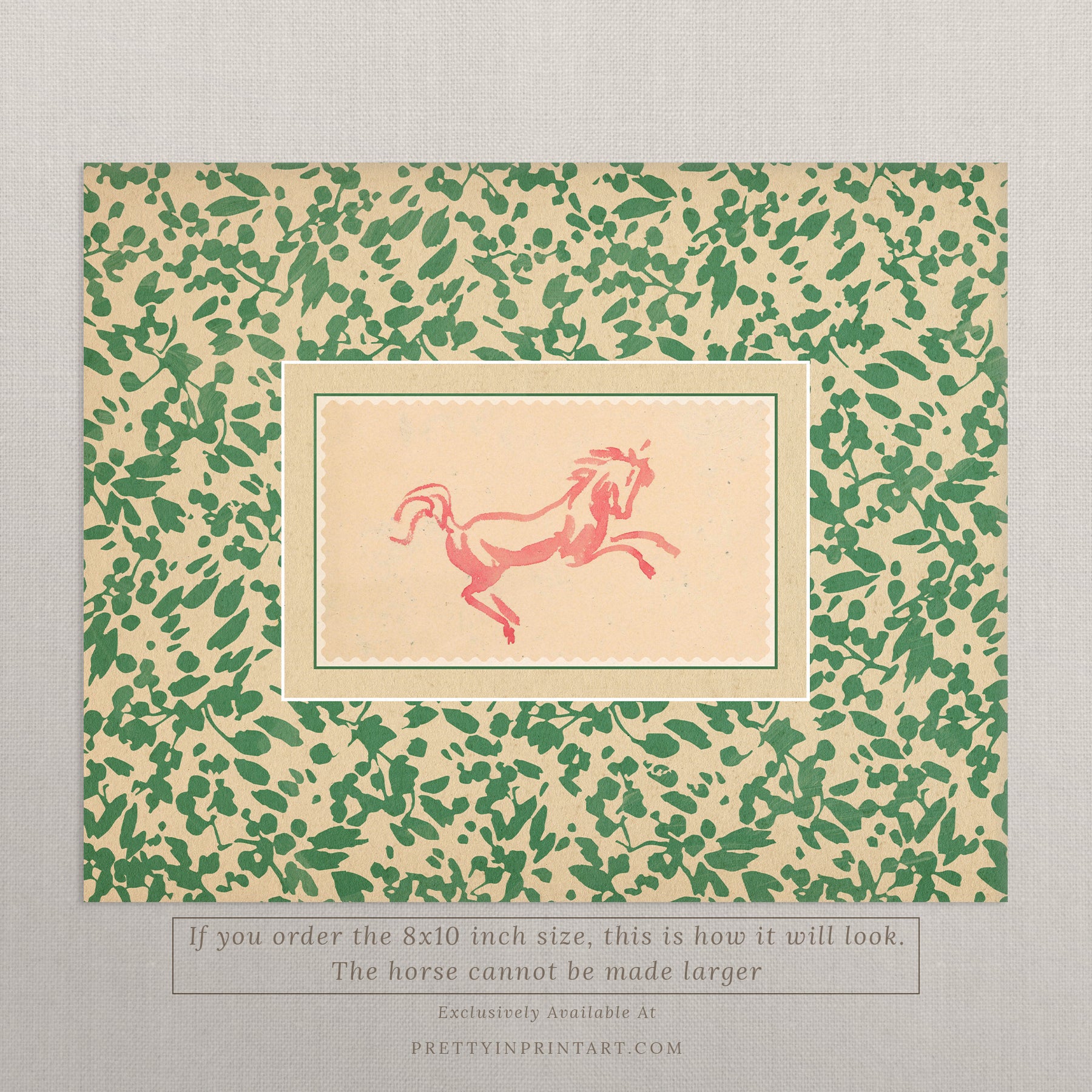 Horse Art, Pink, 00634 |  Unframed