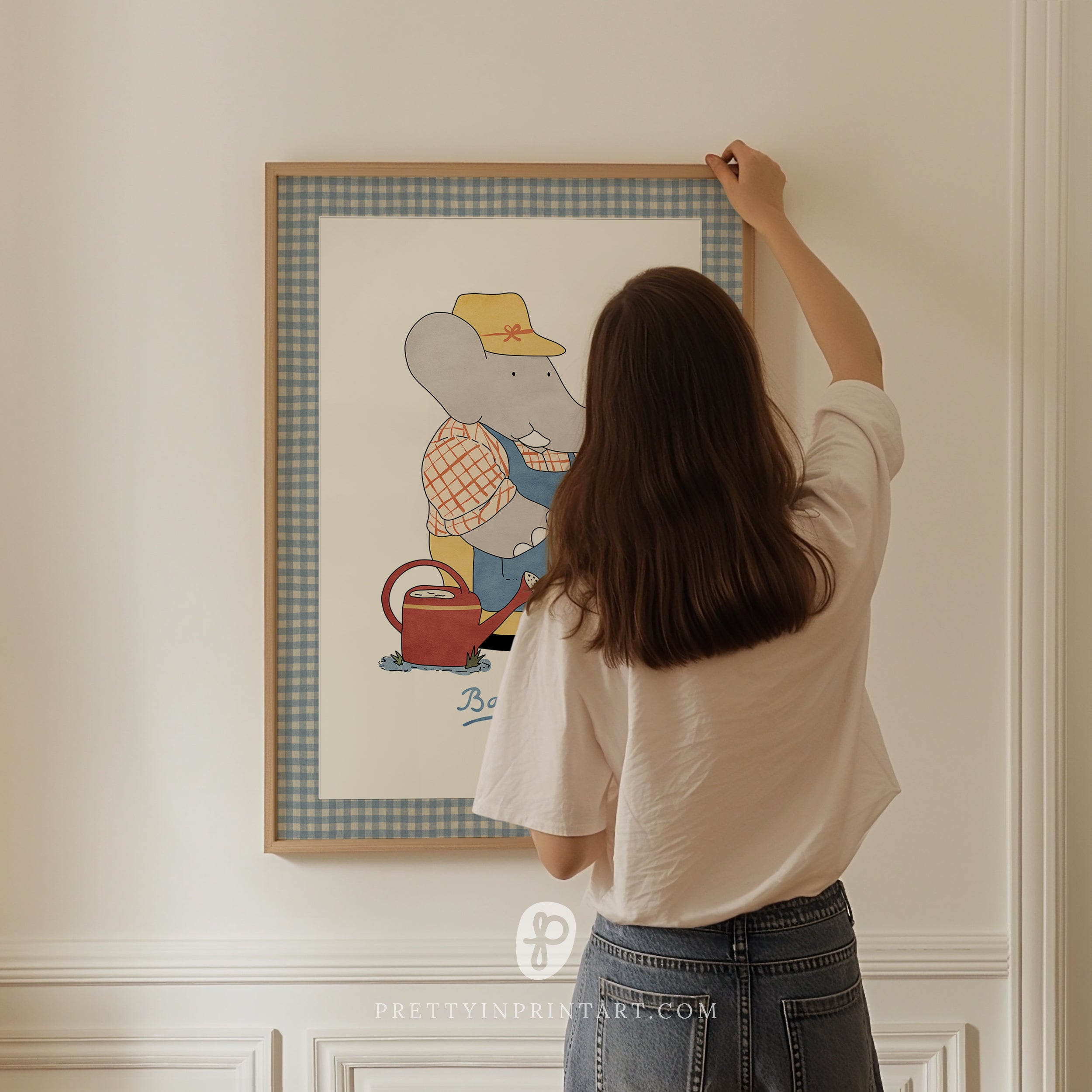 Babar Nursery Art - Babar the Elephant nursery wall art print, Vintage Babar nursery decor for baby’s room, Classic Babar prints for children’s bedrooms