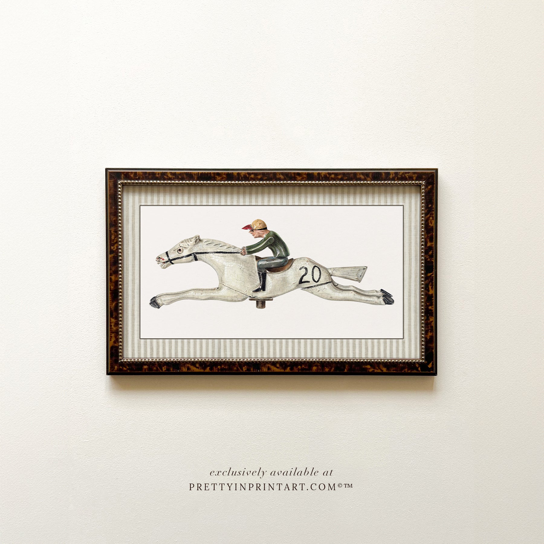 Vintage horse nursery art in classic picture frame Equestrian nursery prints Horse wall art for nursery Antique horse prints for nursery Vintage equestrian nursery decor Pony nursery art print Traditional horse nursery artwork Storybook horse illustration