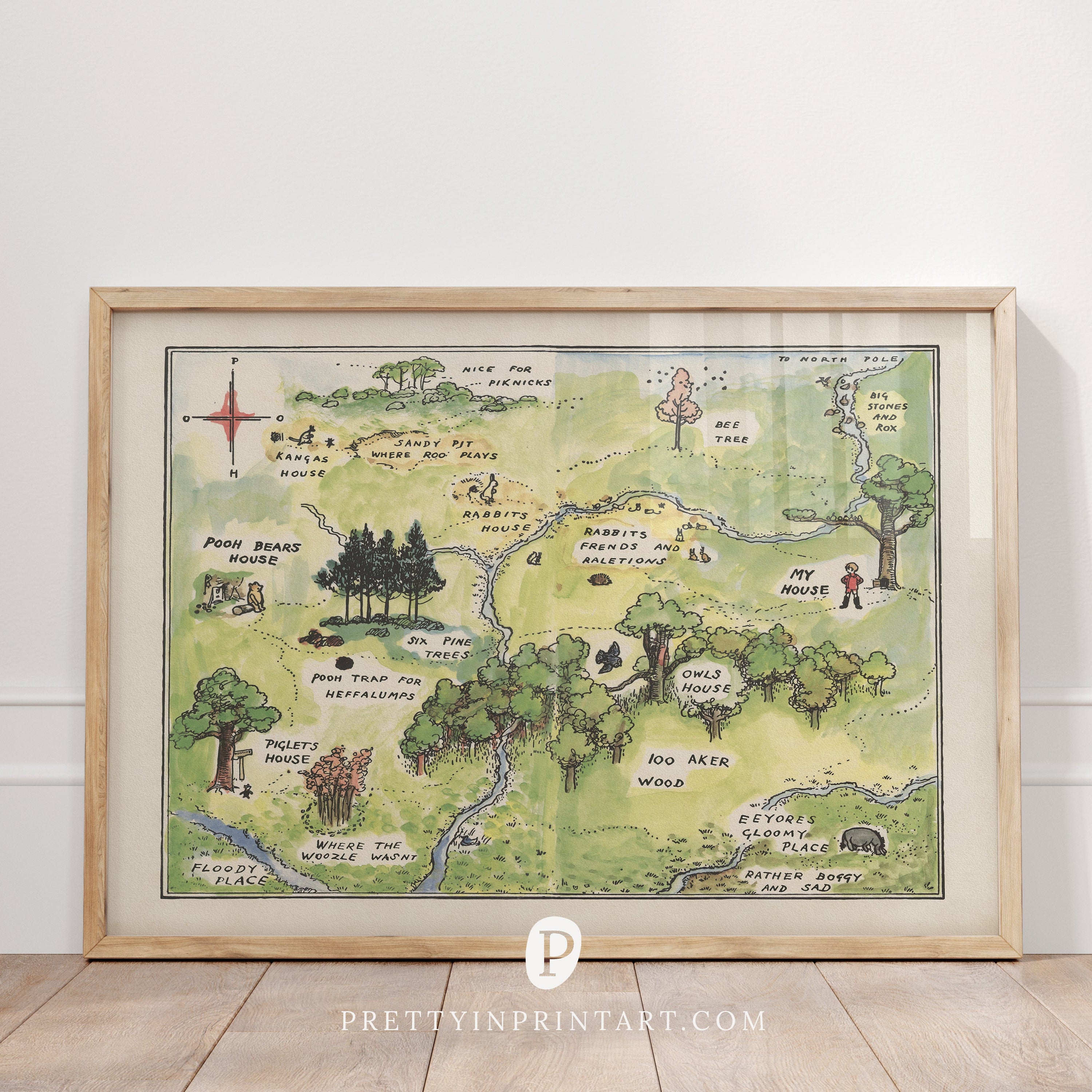 classic-storybook-nursery-decor-acre-wood-art-print-unframed