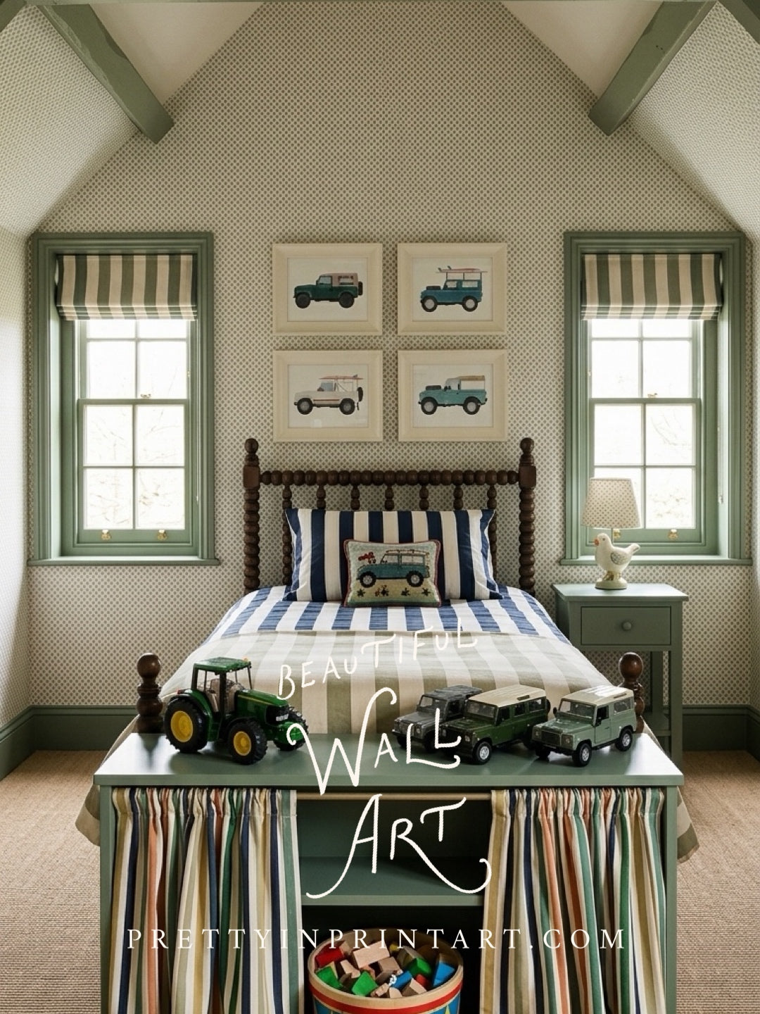 Land Rover Defender Art, White | Framed (Hollyhock Little Greene 00304)