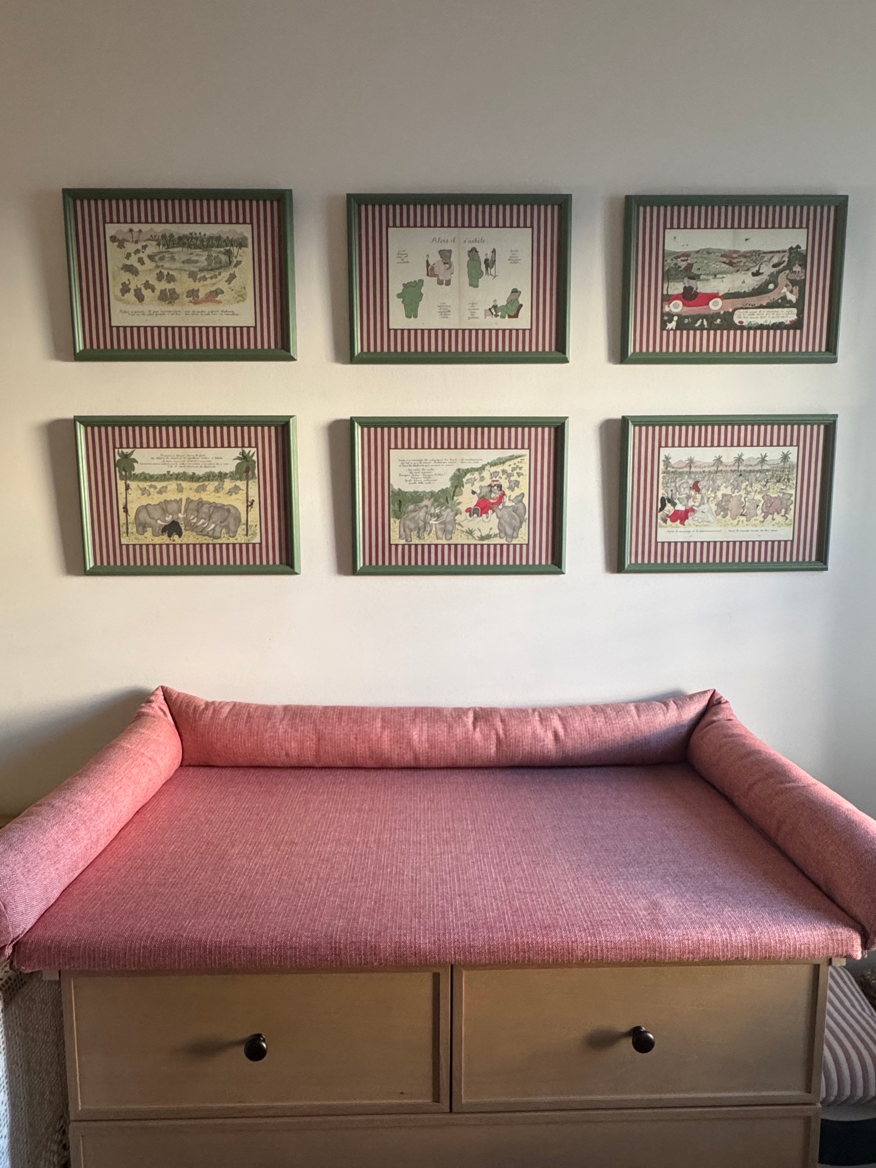 Babar Nursery Art - Babar the Elephant nursery wall art print, Vintage Babar nursery decor for baby’s room, Classic Babar prints for children’s bedrooms