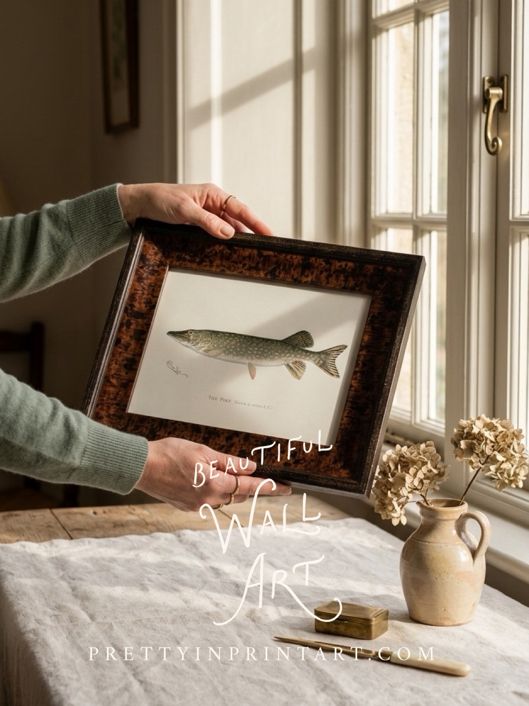 The Pike Antique Fish Art (007135 + BRN-TOR-3994)