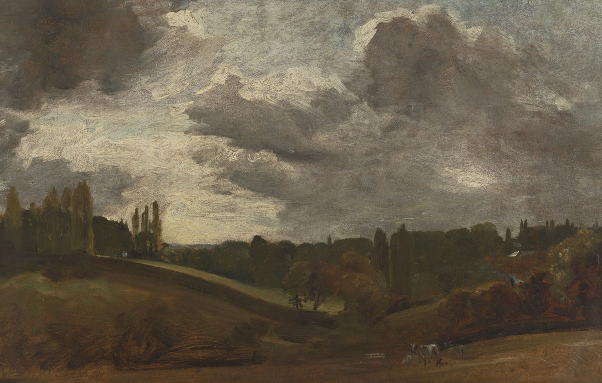 vintage stormy valley landscape art print