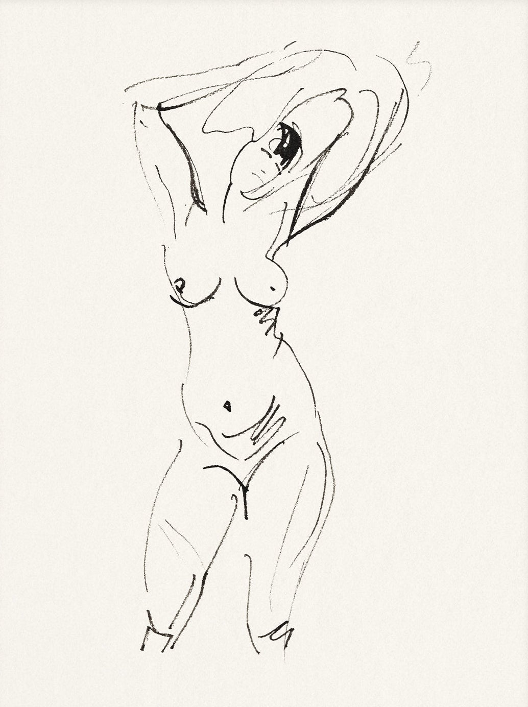 Portrait Line Drawing Art 00529 | Unframed