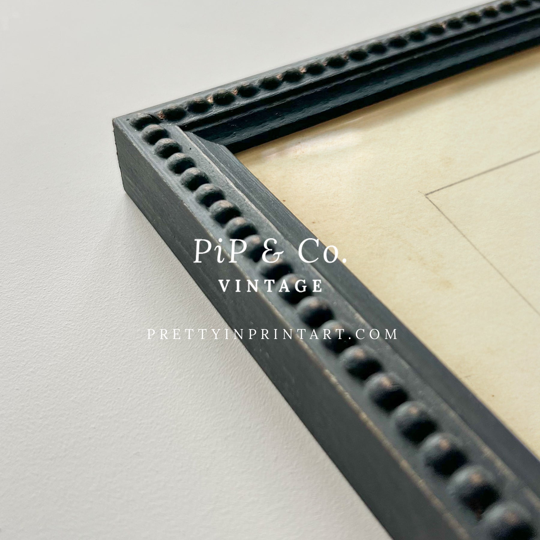 Black bobbin frame with vintage fruit botanical still life art for cottagecore, farmhouse, and traditional interiors