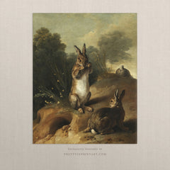 Vintage Nursery Art; Bunny Rabbit Print 0023 | Unframed