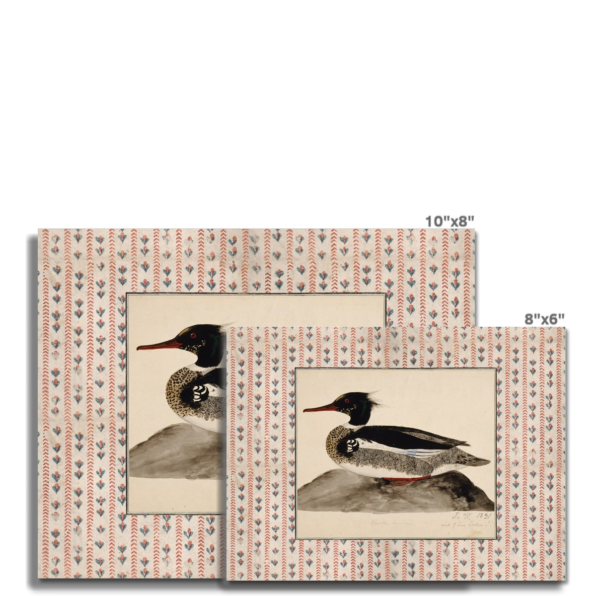Vintage-style art prints featuring ducks, geese, swans, framed in classic gold or wood frames, perfect for traditional or country-themed vintage nursery, or any room in the home.