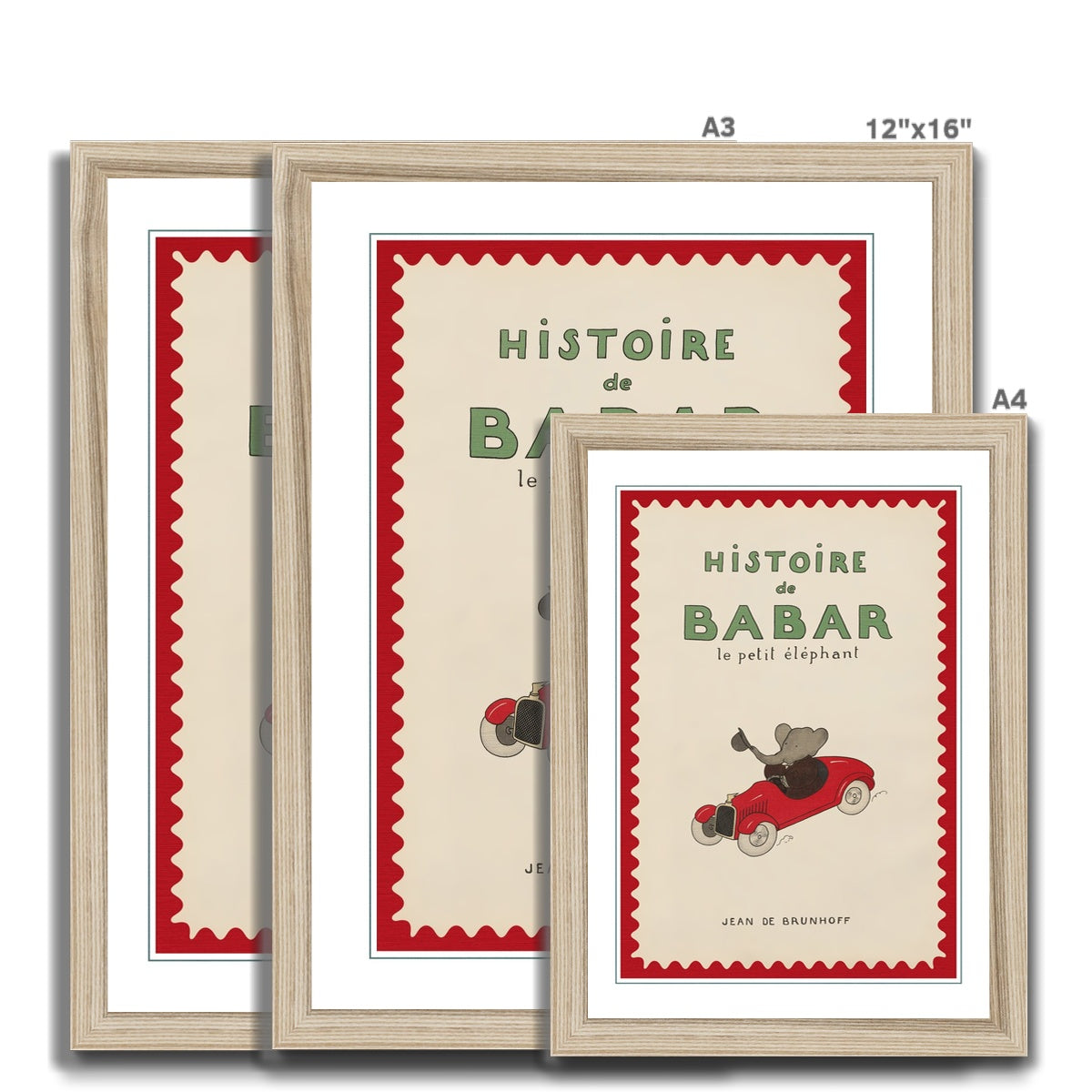 Babar Vintage Nursery Art 001011 | Framed Print
