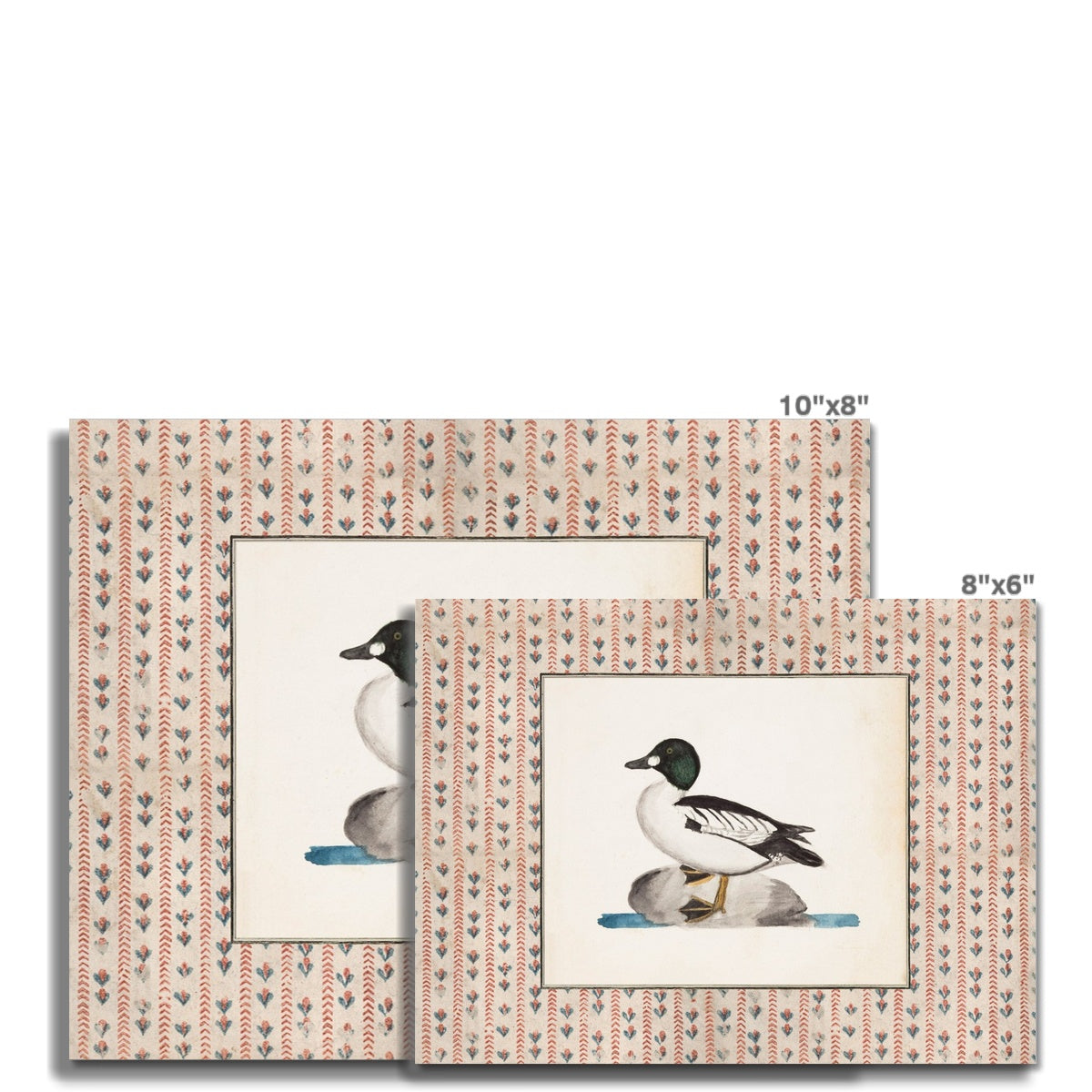Vintage-style art prints featuring ducks, geese, swans, framed in classic gold or wood frames, perfect for traditional or country-themed vintage nursery, or any room in the home.