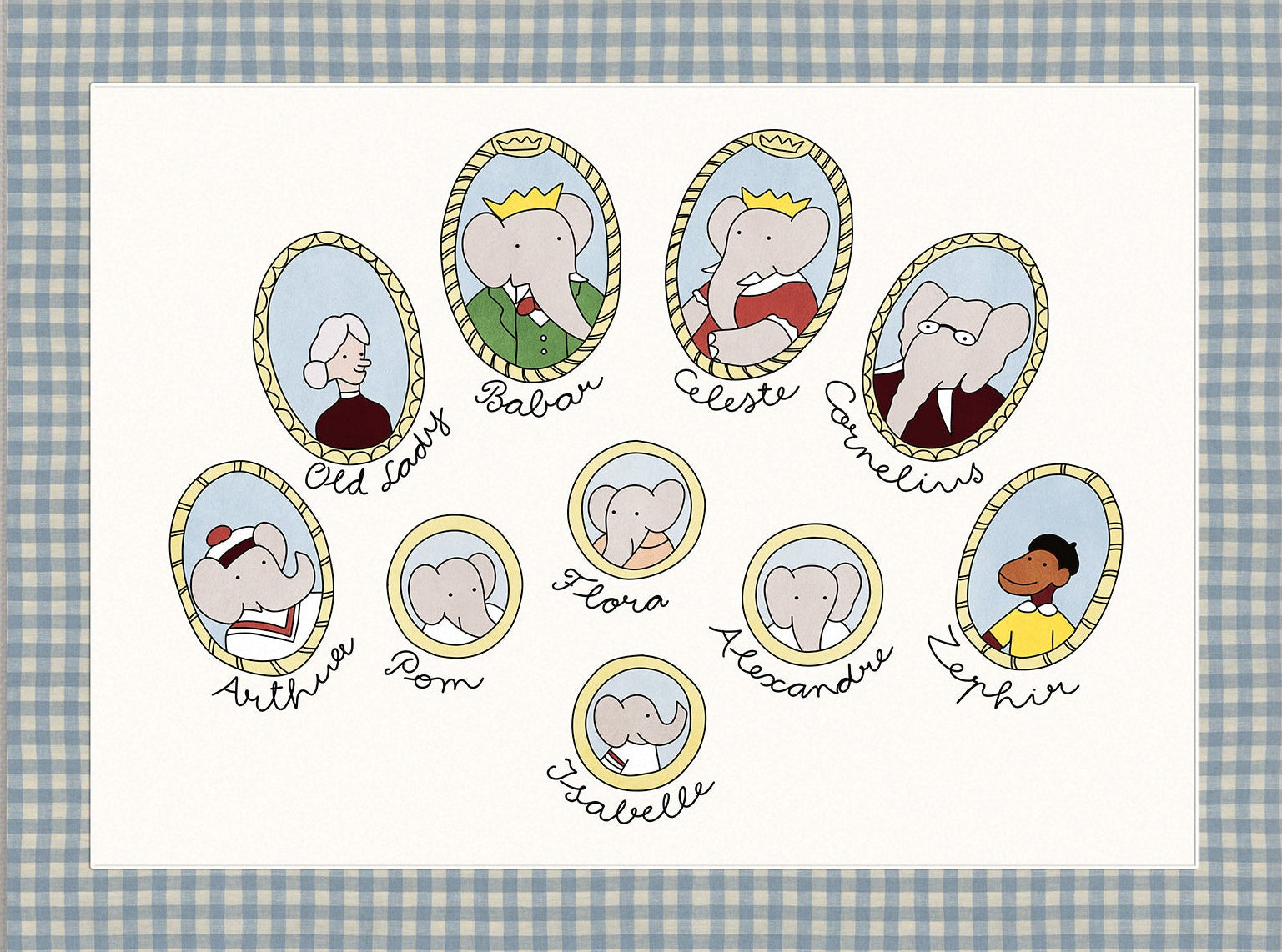 Babar Nursery Art - Family Tree | Unframed