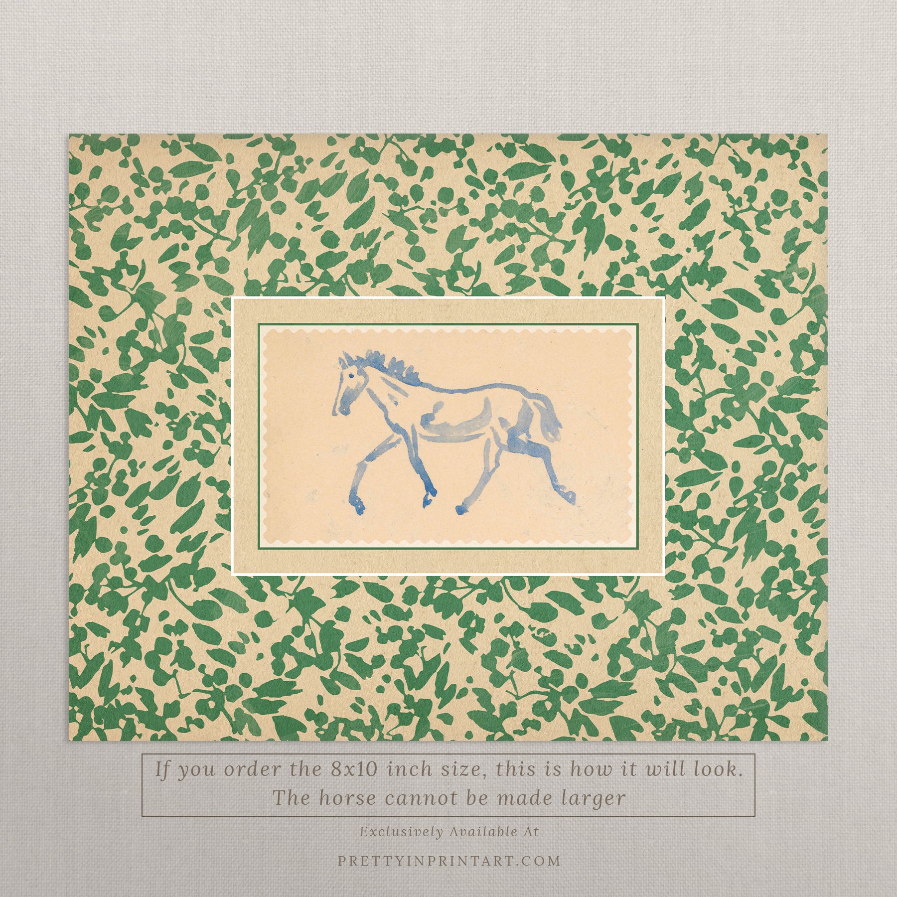 Horse Art, Blue, 00637 | Unframed