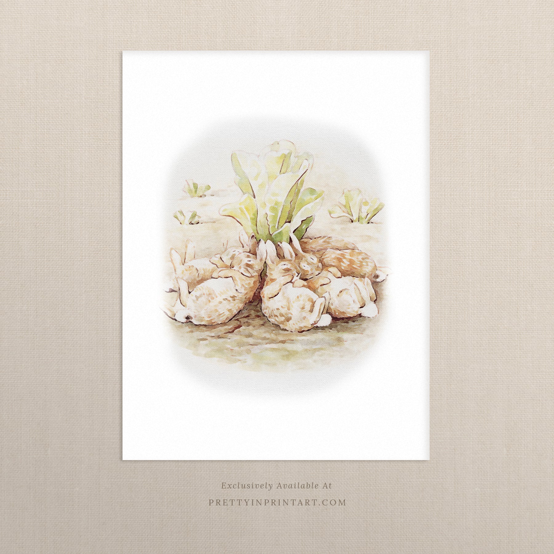 Beatrix Potter Nursery Art, Sleeping Bunnies | Unframed