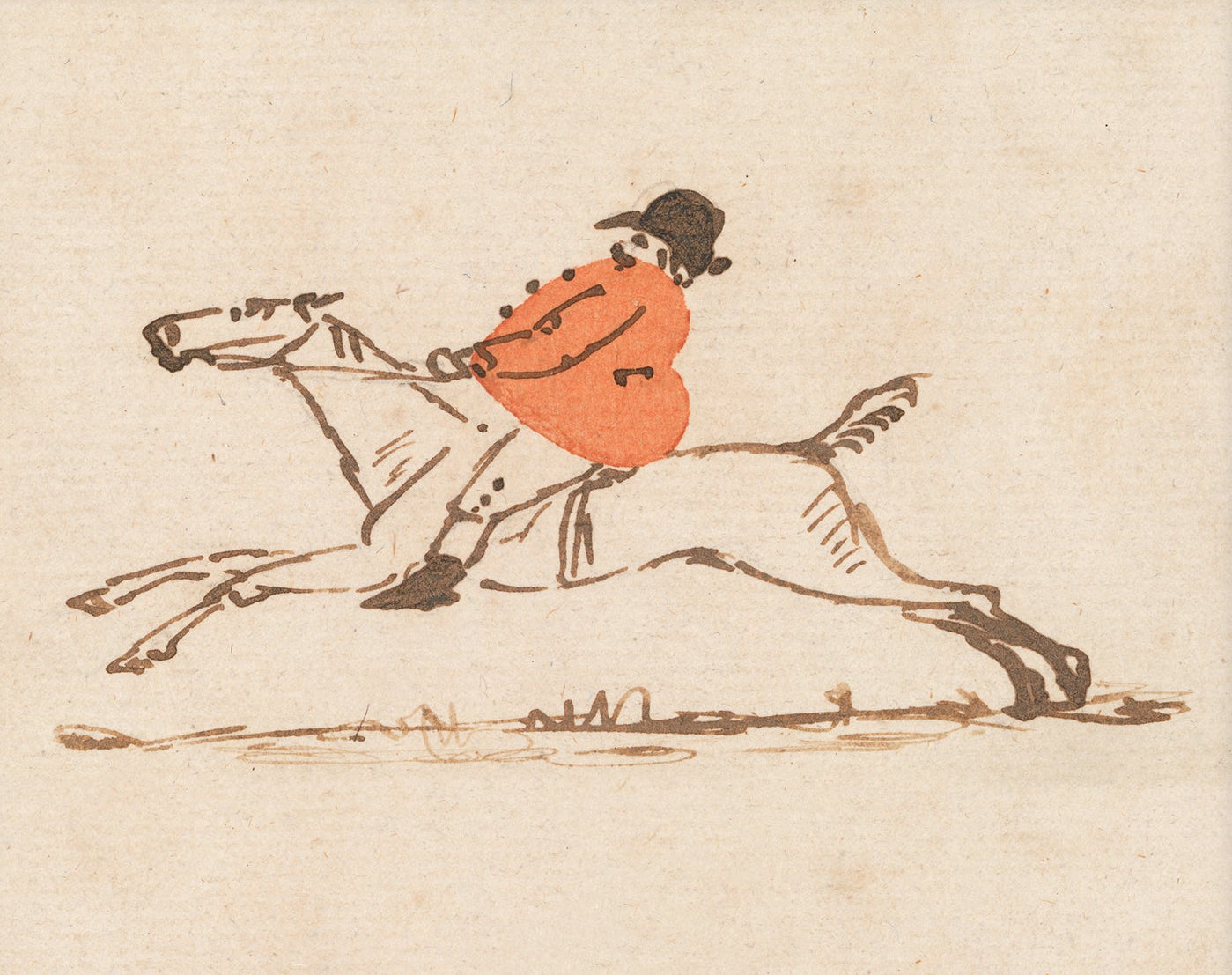 Hunting Scene Sketch Art | Unframed