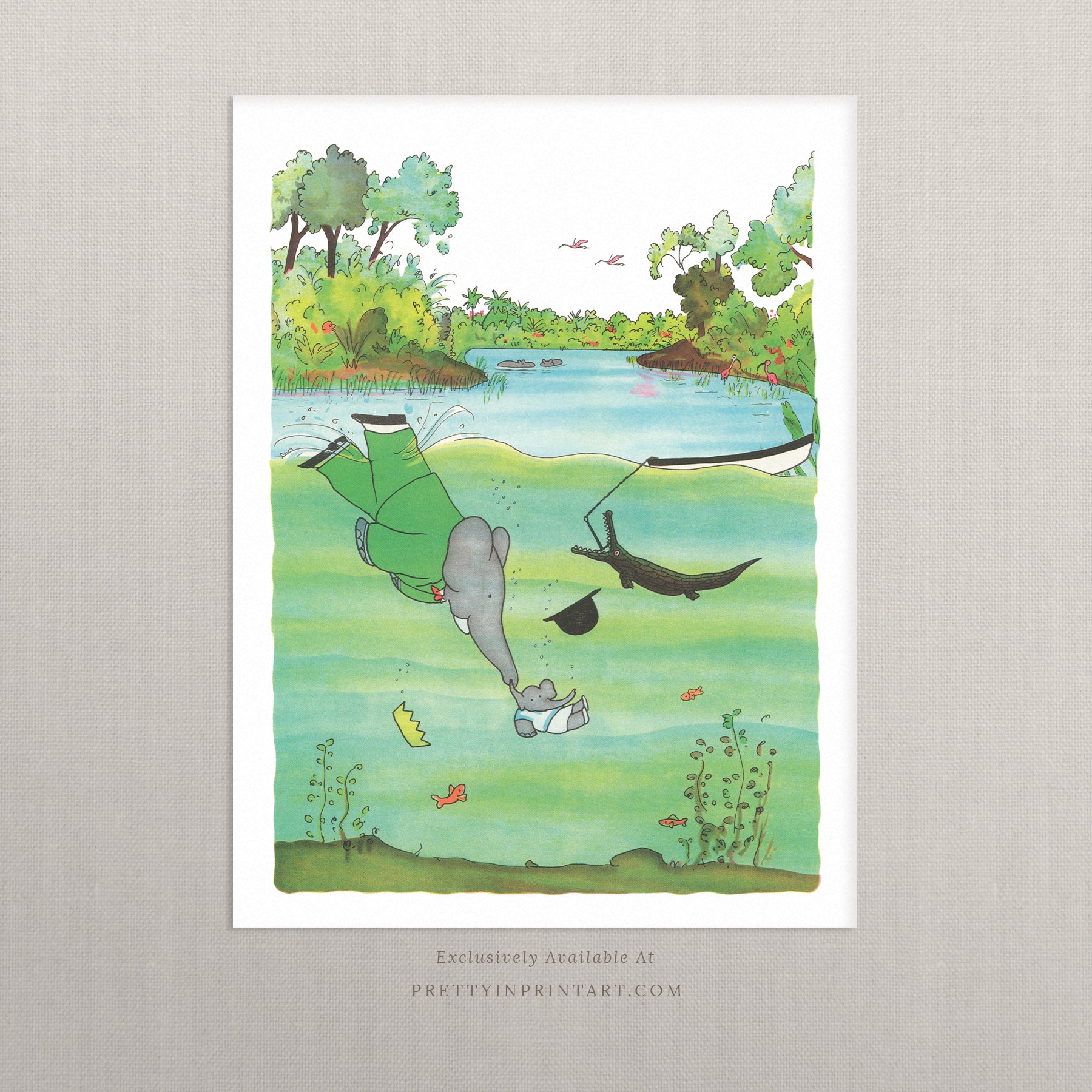 Babar Nursery Art - Babar the Elephant nursery wall art print, Vintage Babar nursery decor for baby’s room, Classic Babar prints for children’s bedrooms