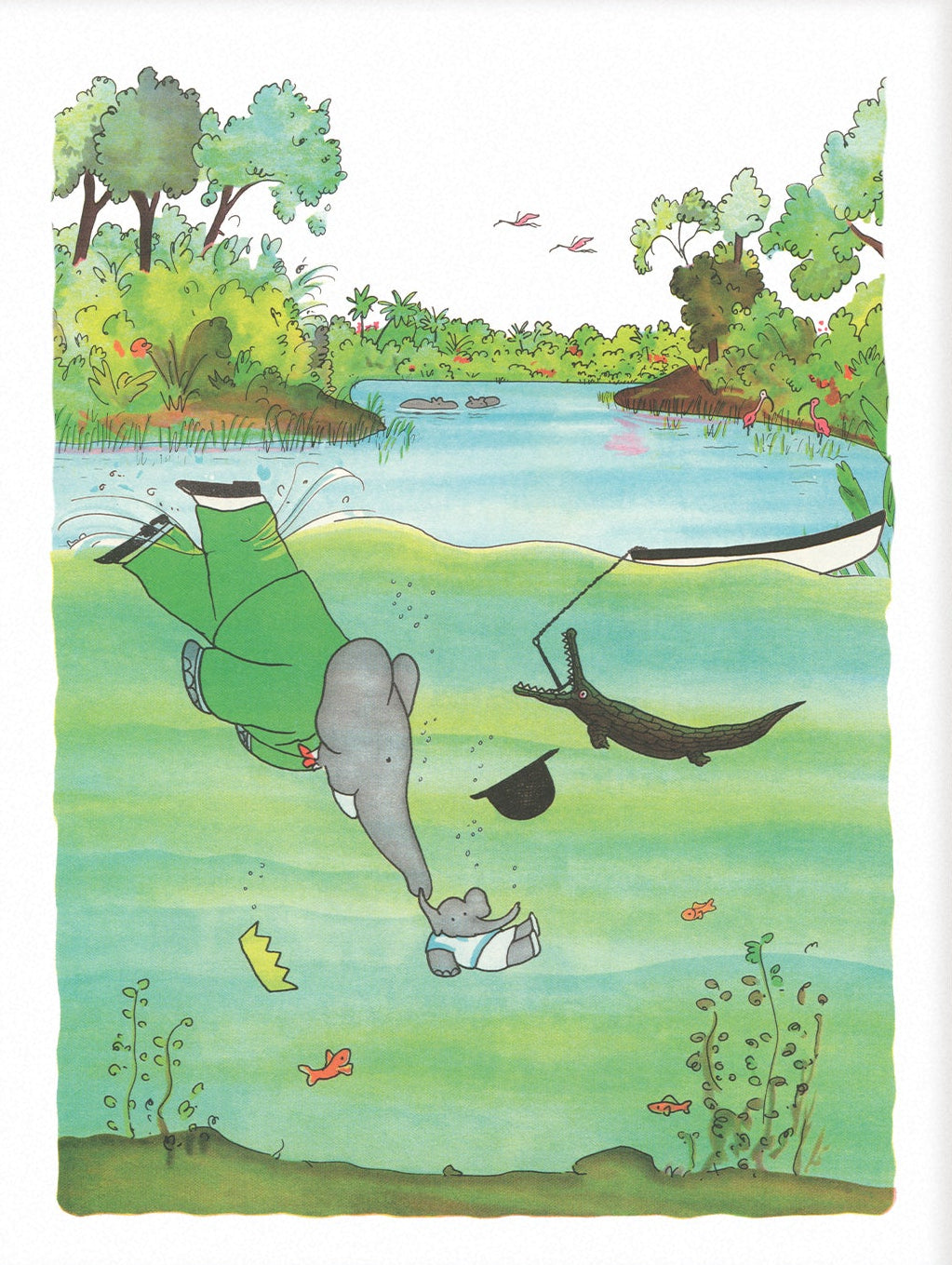 Babar Crocodile 001 | Unframed