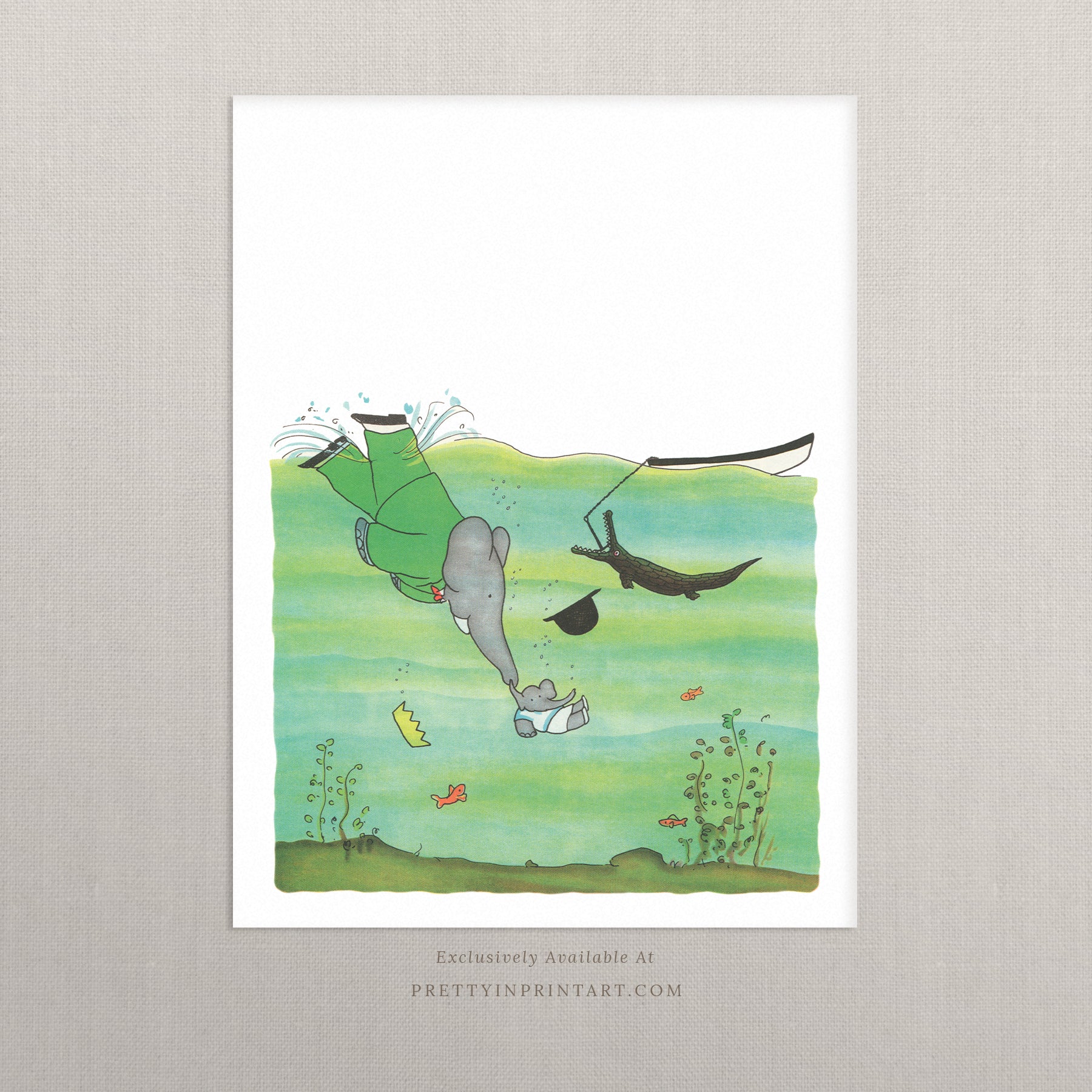 Babar Nursery Art - Babar the Elephant nursery wall art print, Vintage Babar nursery decor for baby’s room, Classic Babar prints for children’s bedrooms