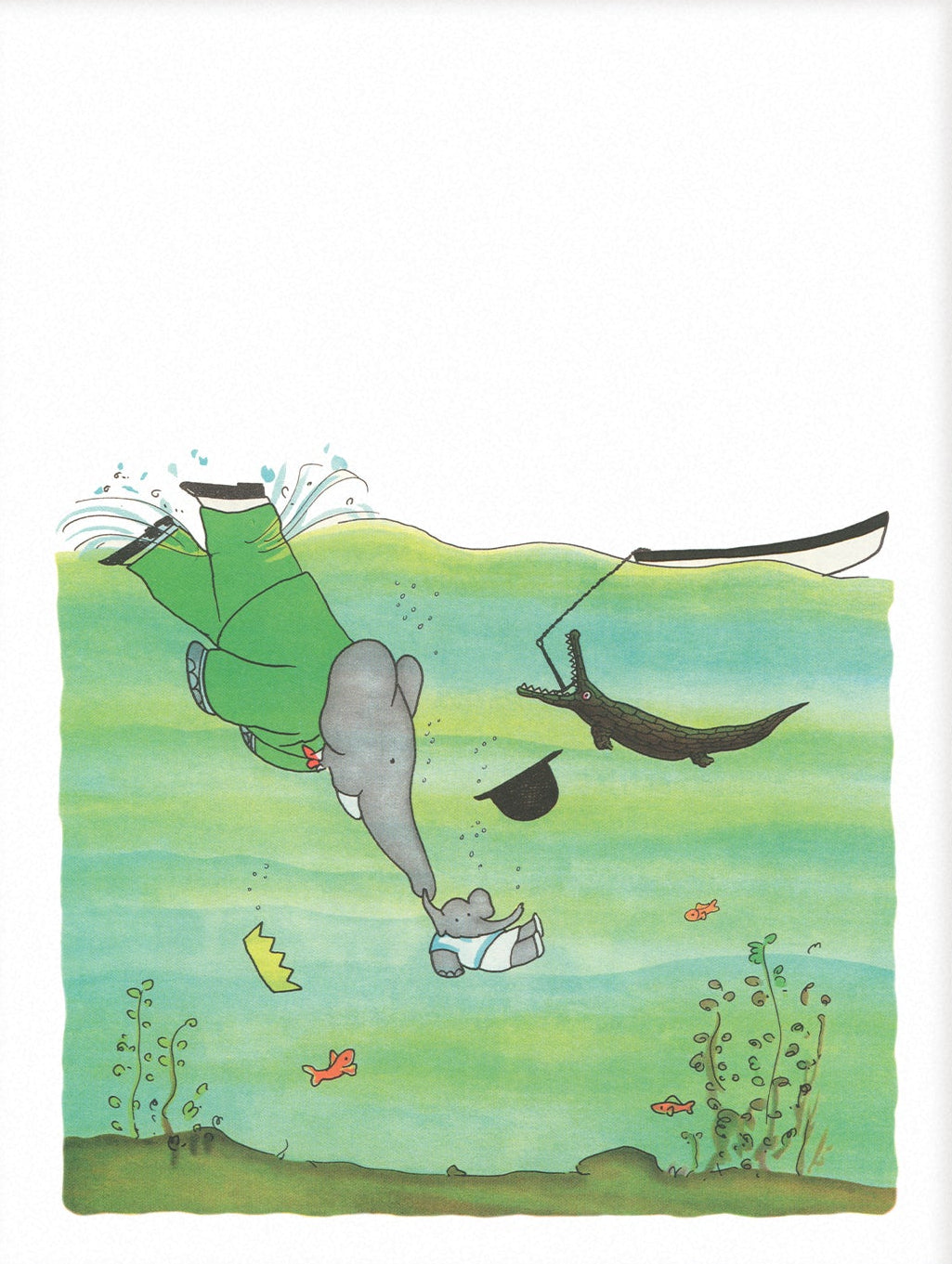 Babar Crocodile 002 | Unframed