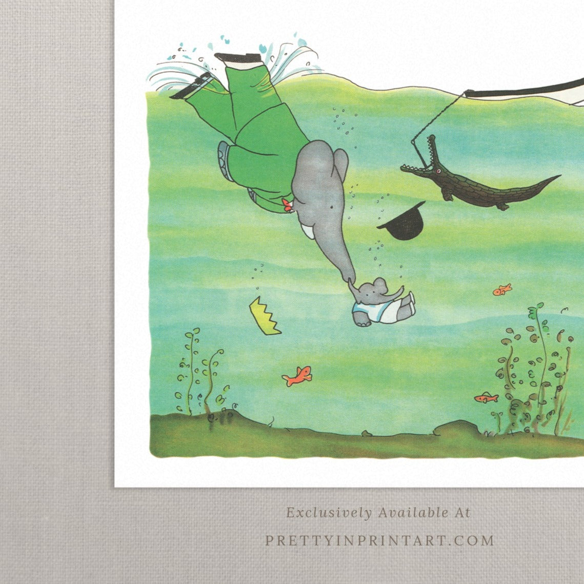 Babar Nursery Art - Babar the Elephant nursery wall art print, Vintage Babar nursery decor for baby’s room, Classic Babar prints for children’s bedrooms