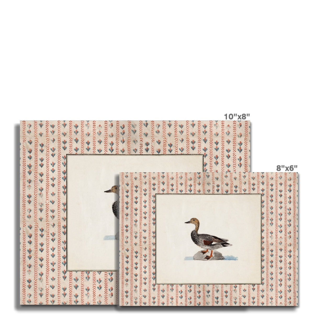 Vintage-style art prints featuring ducks, geese, swans, framed in classic gold or wood frames, perfect for traditional or country-themed vintage nursery, or any room in the home.